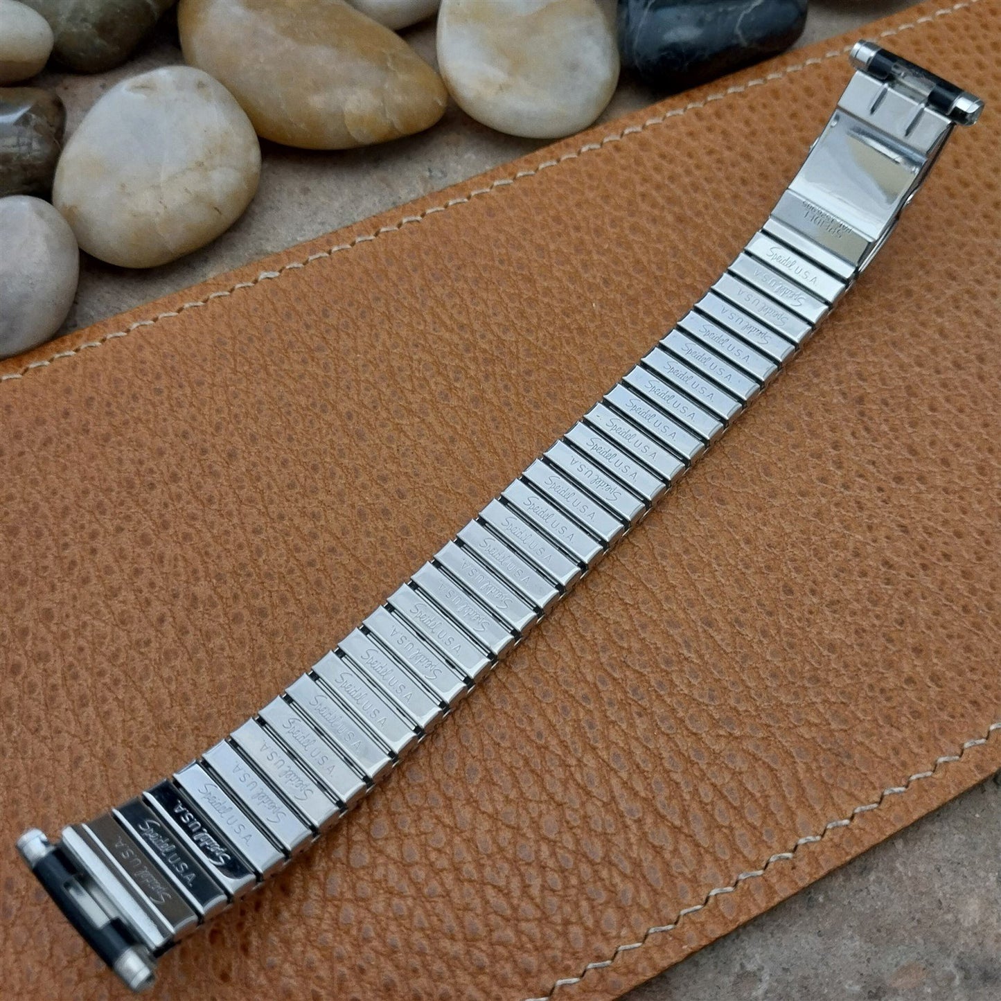 Speidel Romunda Long 1975/1976 Calendar Black&Stainless Steel Vintage Watch Band