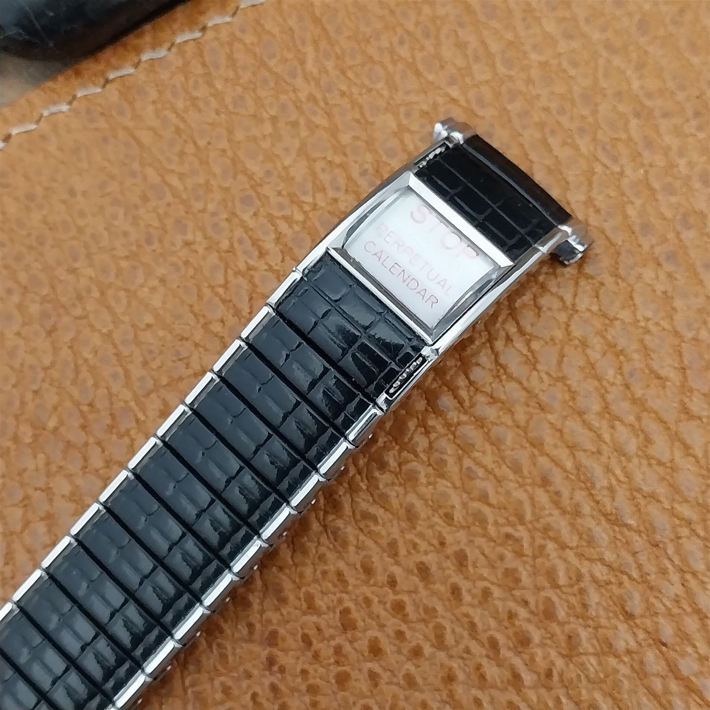 Speidel Romunda Perpetual Calendar Black & Stainless Steel Vintage Watch Band