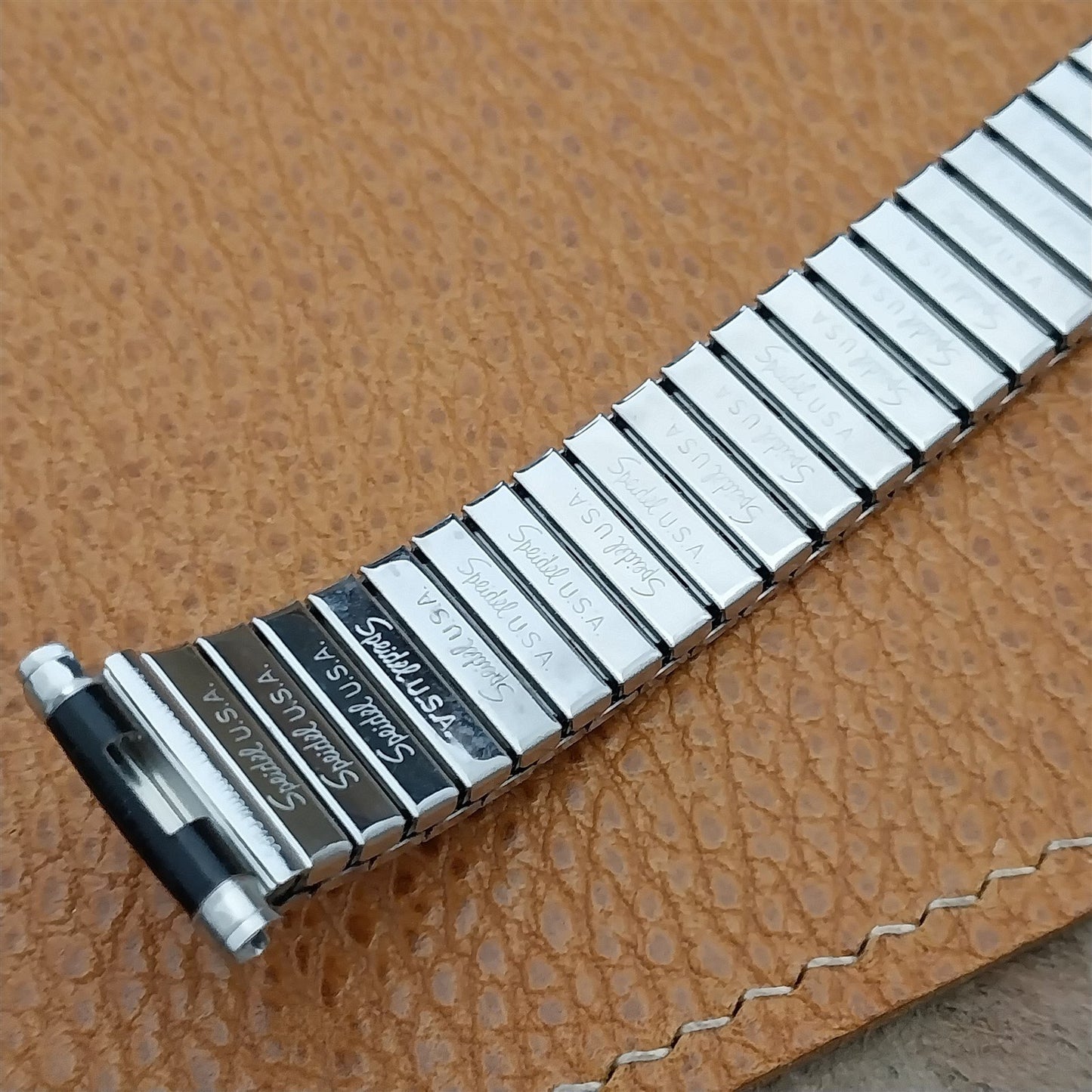 Speidel Romunda Perpetual Calendar Black & Stainless Steel Vintage Watch Band