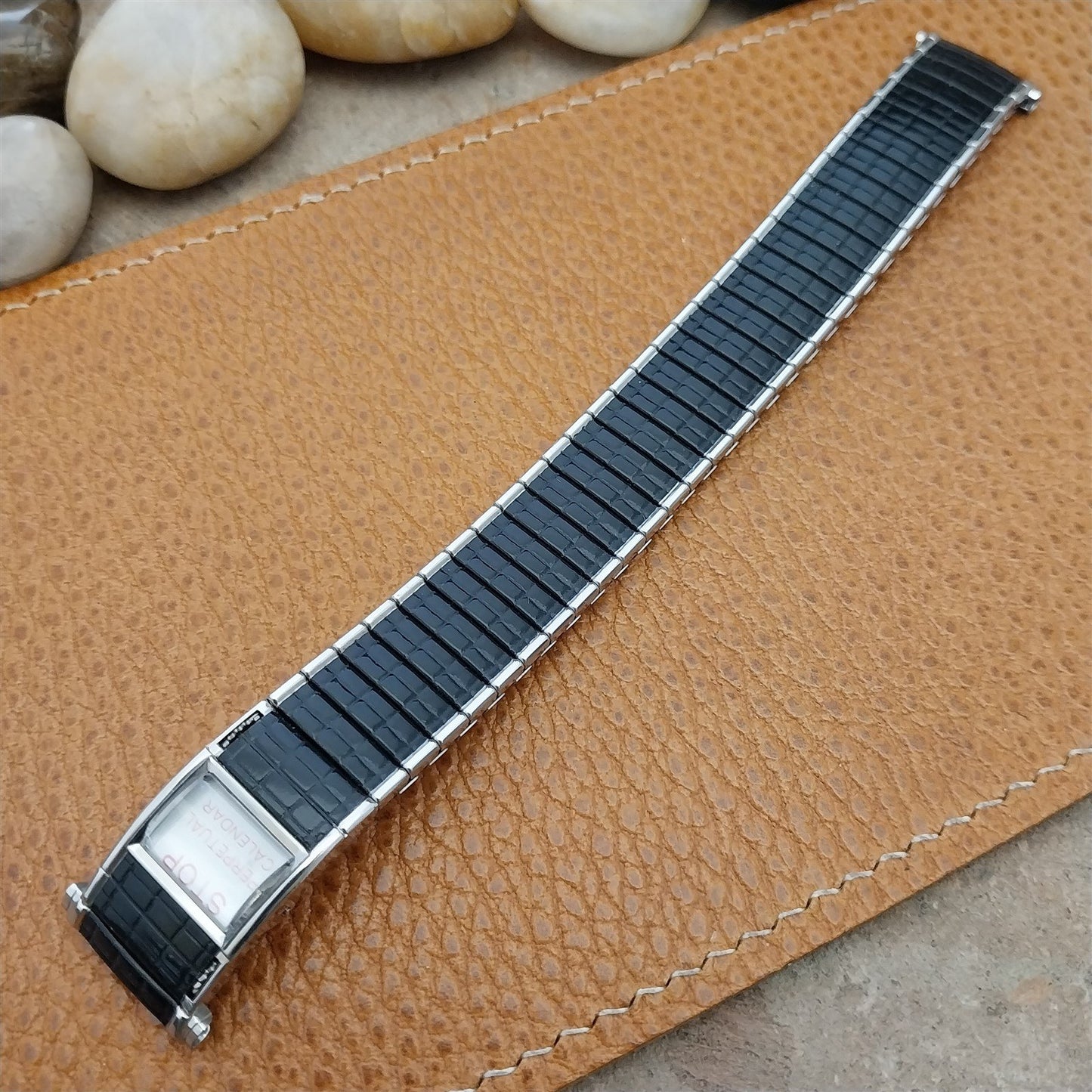 Speidel Romunda Perpetual Calendar Black & Stainless Steel Vintage Watch Band