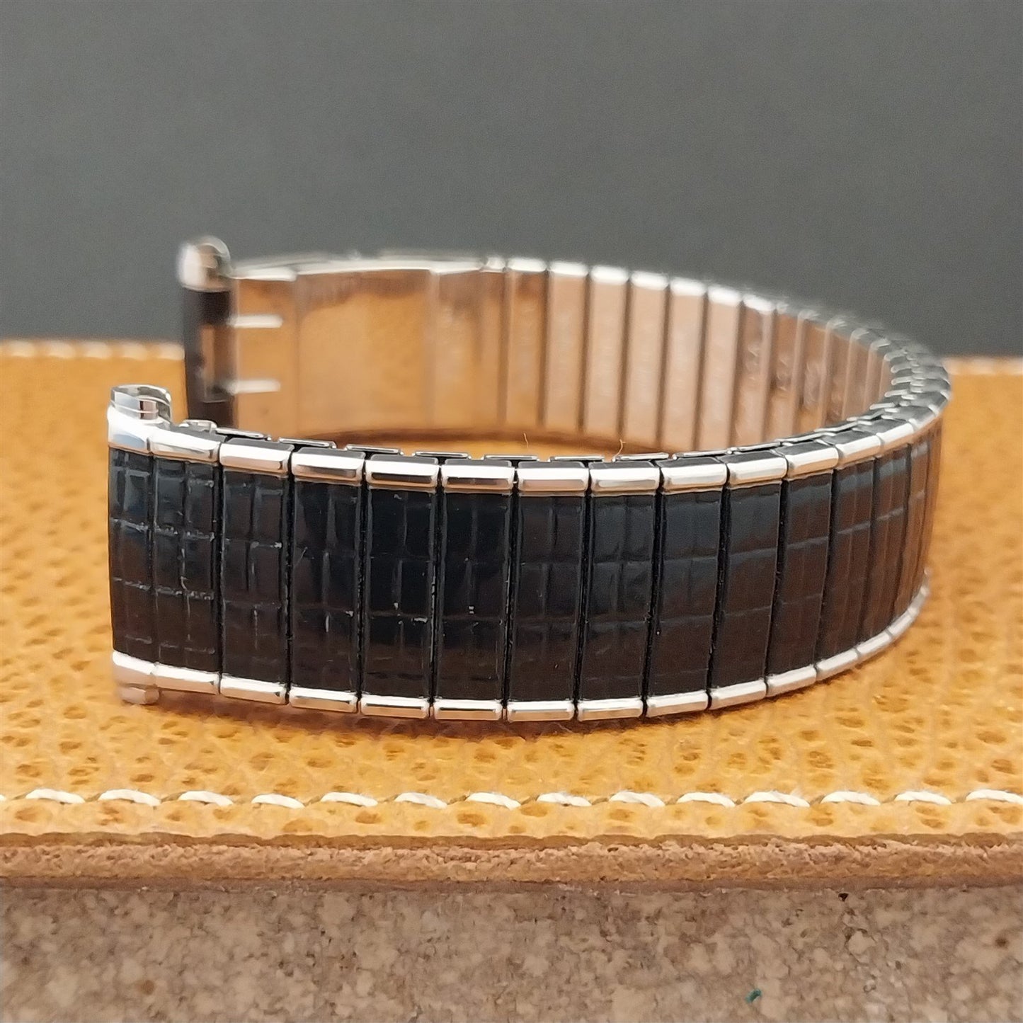 Speidel Romunda Perpetual Calendar Black & Stainless Steel Vintage Watch Band