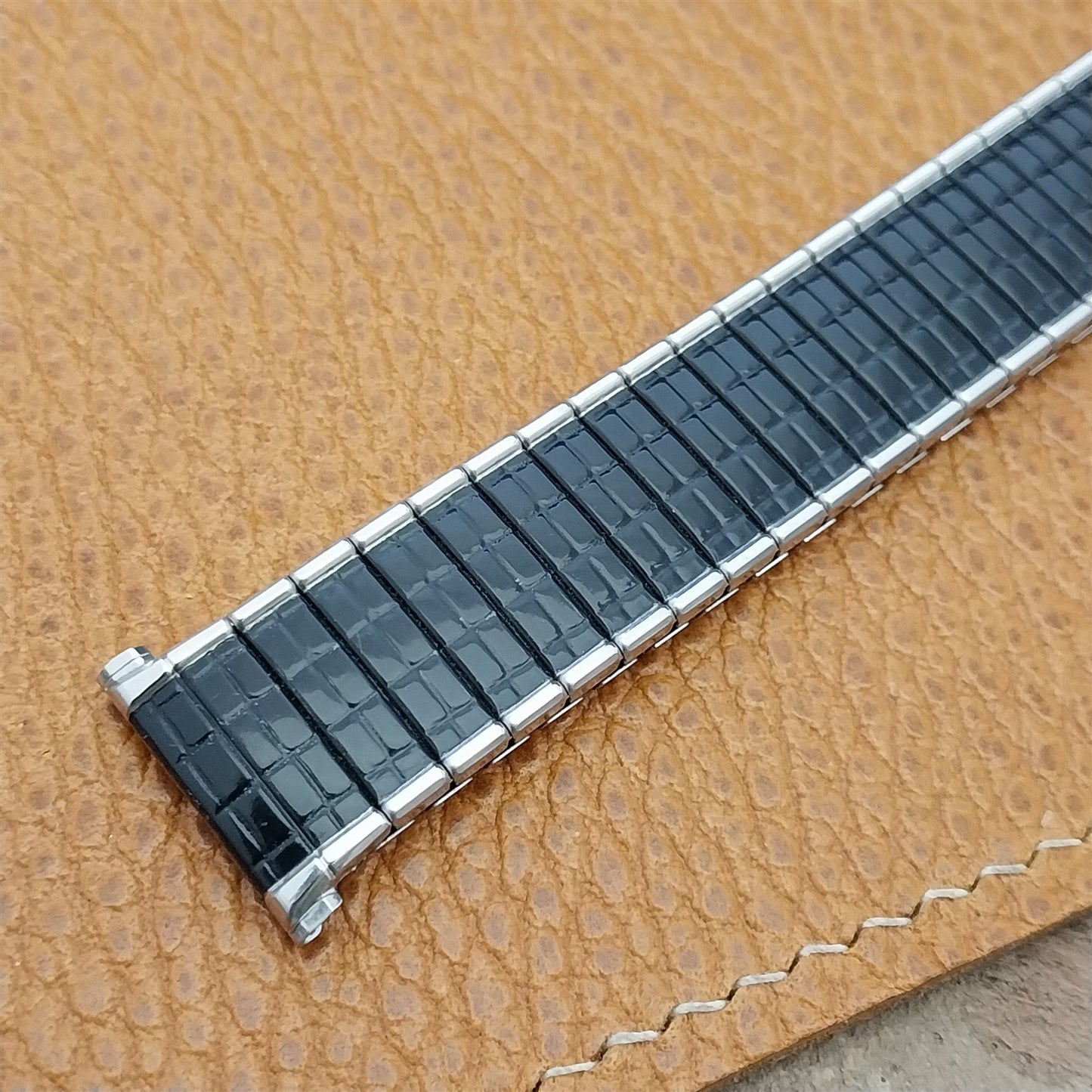 Speidel Romunda Perpetual Calendar Black & Stainless Steel Vintage Watch Band