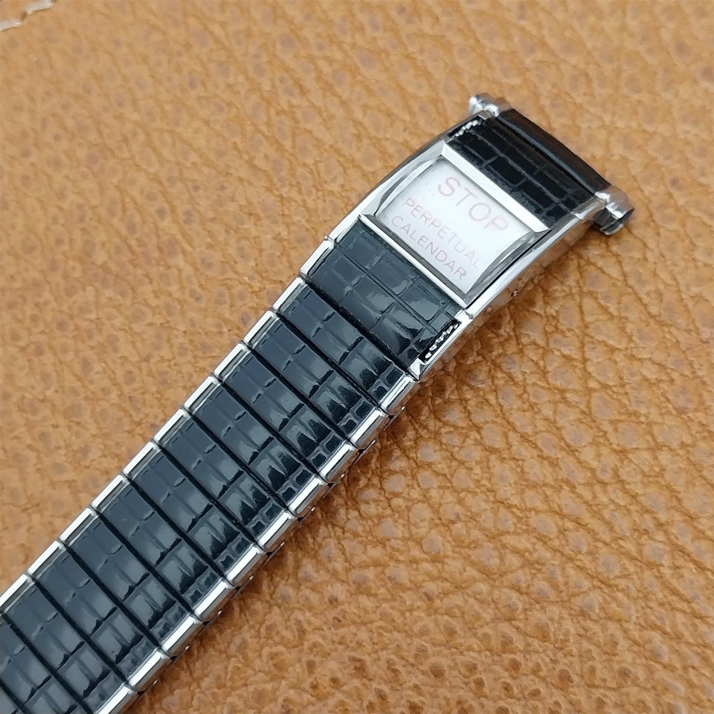 Speidel Romunda Perpetual Calendar Black & Stainless Steel Vintage Watch Band