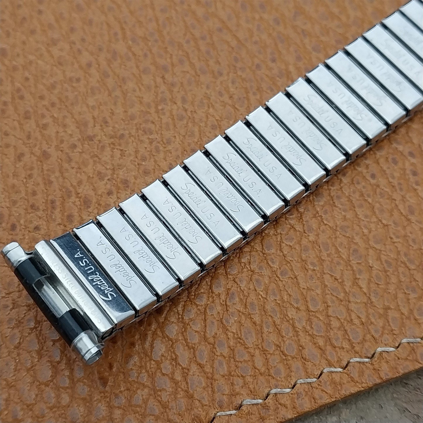 Speidel Romunda Perpetual Calendar Black & Stainless Steel Vintage Watch Band