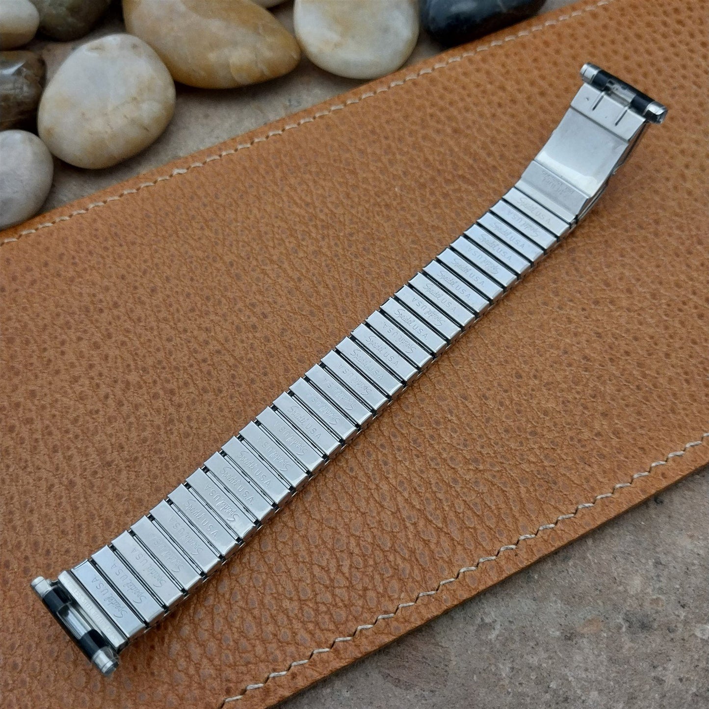 Speidel Romunda Perpetual Calendar Black & Stainless Steel Vintage Watch Band