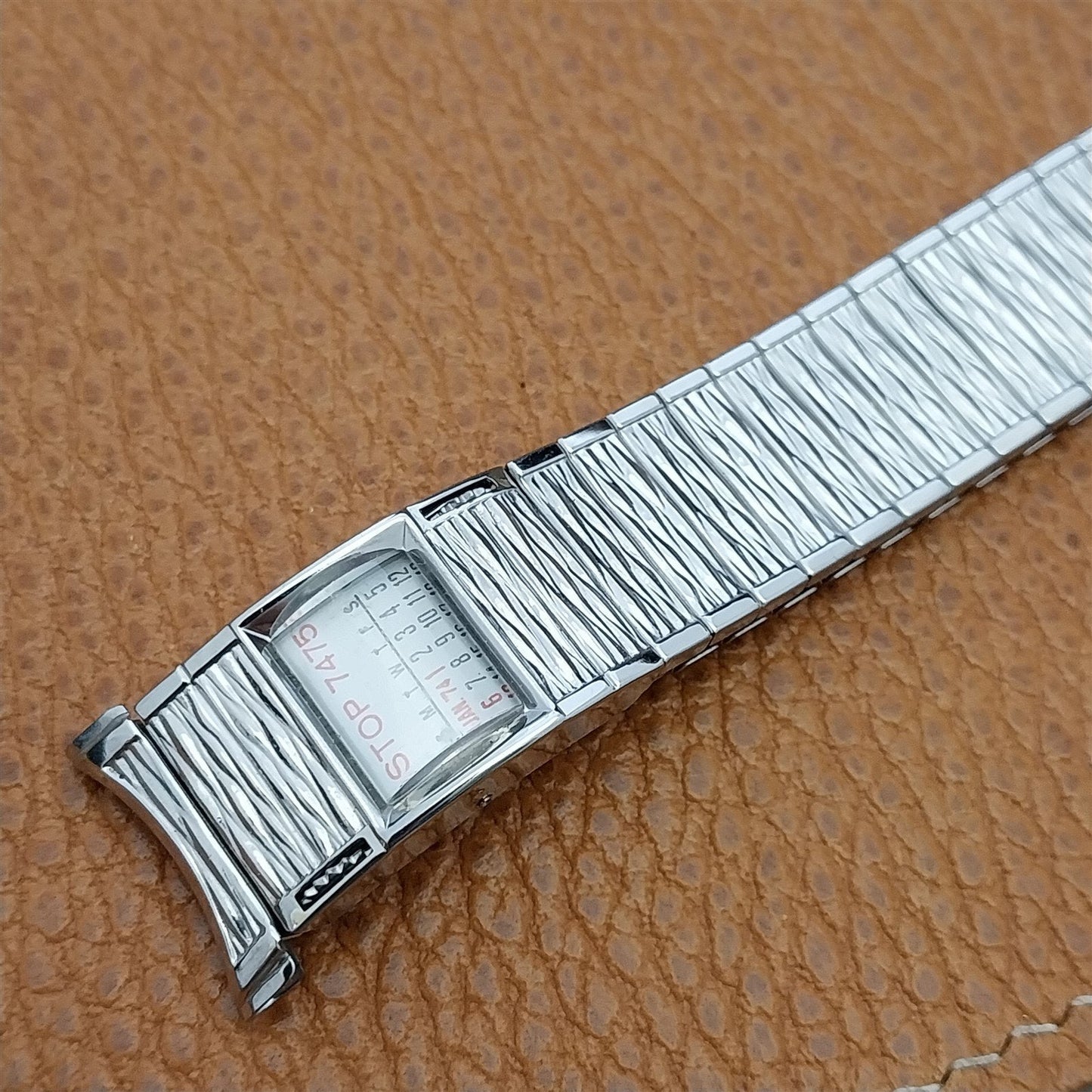 Long Speidel Valencia 1974/75 Calendar Stainless Steel nos Vintage Watch Band