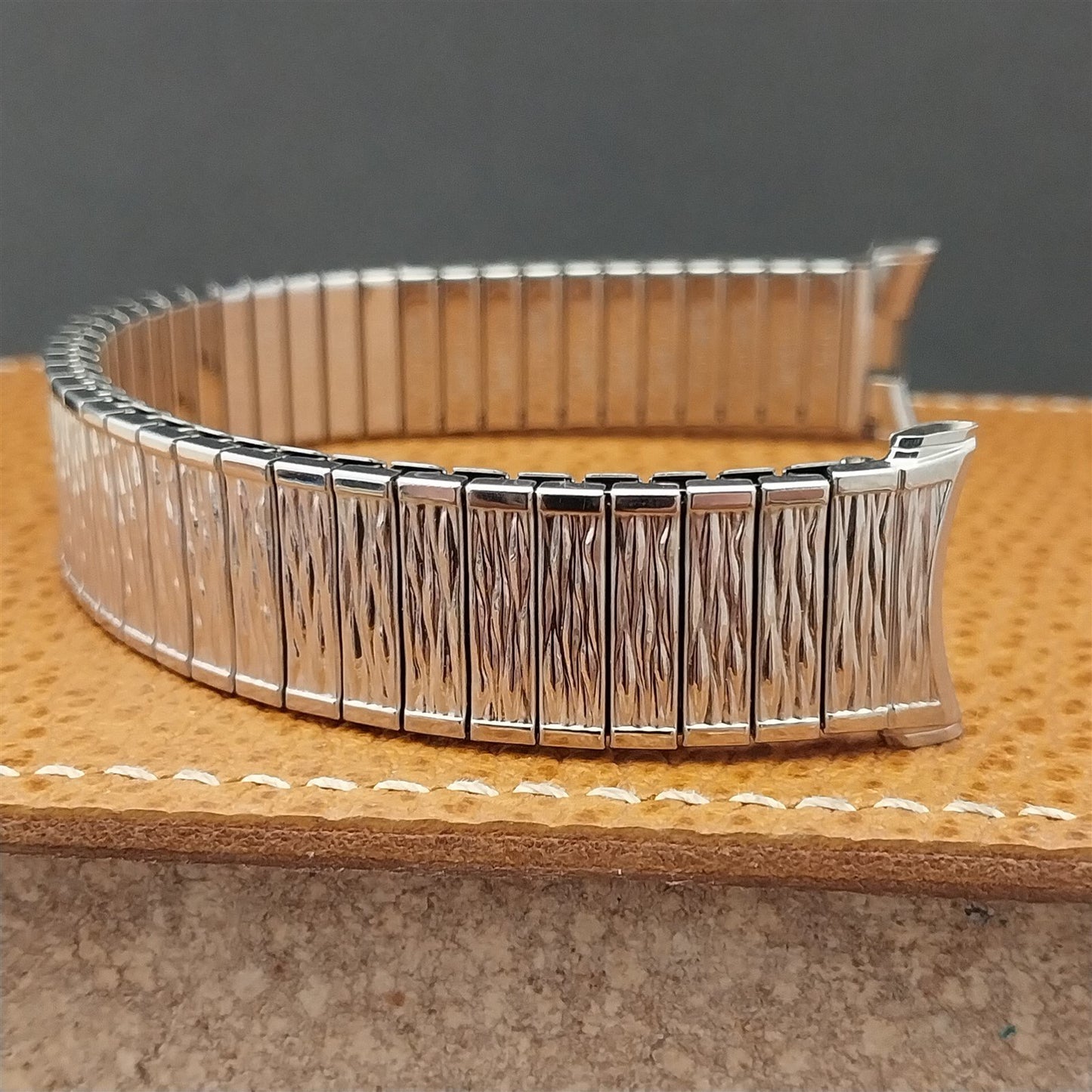 Long Stainless Steel 1970s Speidel Valencia nos Vintage Watch Band