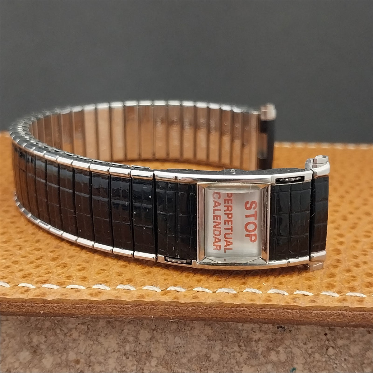 Speidel Romunda Perpetual Calendar Black & Steel Vintage Watch Band