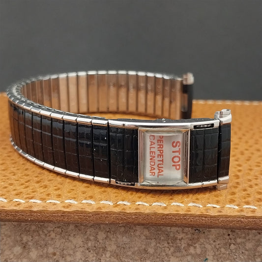 Speidel Romunda Perpetual Calendar Black & Steel Vintage Watch Band