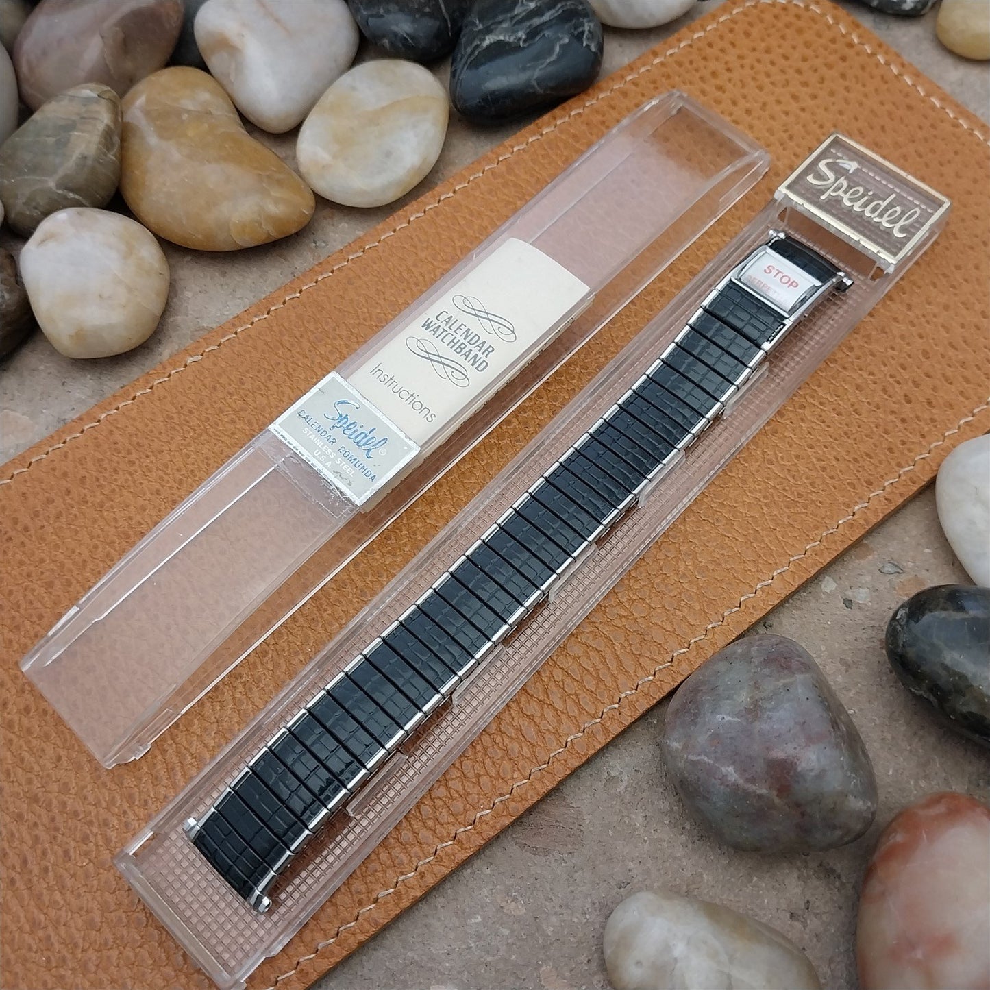 Speidel Romunda Perpetual Calendar Black & Stainless Steel Vintage Watch Band