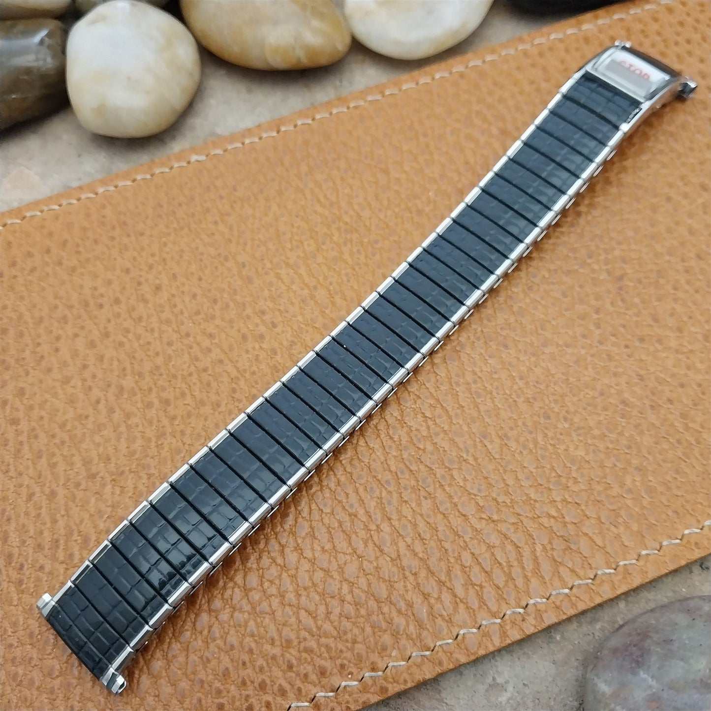 Speidel Romunda Perpetual Calendar Black & Stainless Steel Vintage Watch Band