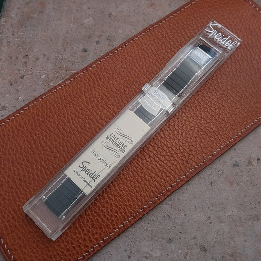 Speidel Romunda Perpetual Calendar Black & Stainless Steel Vintage Watch Band