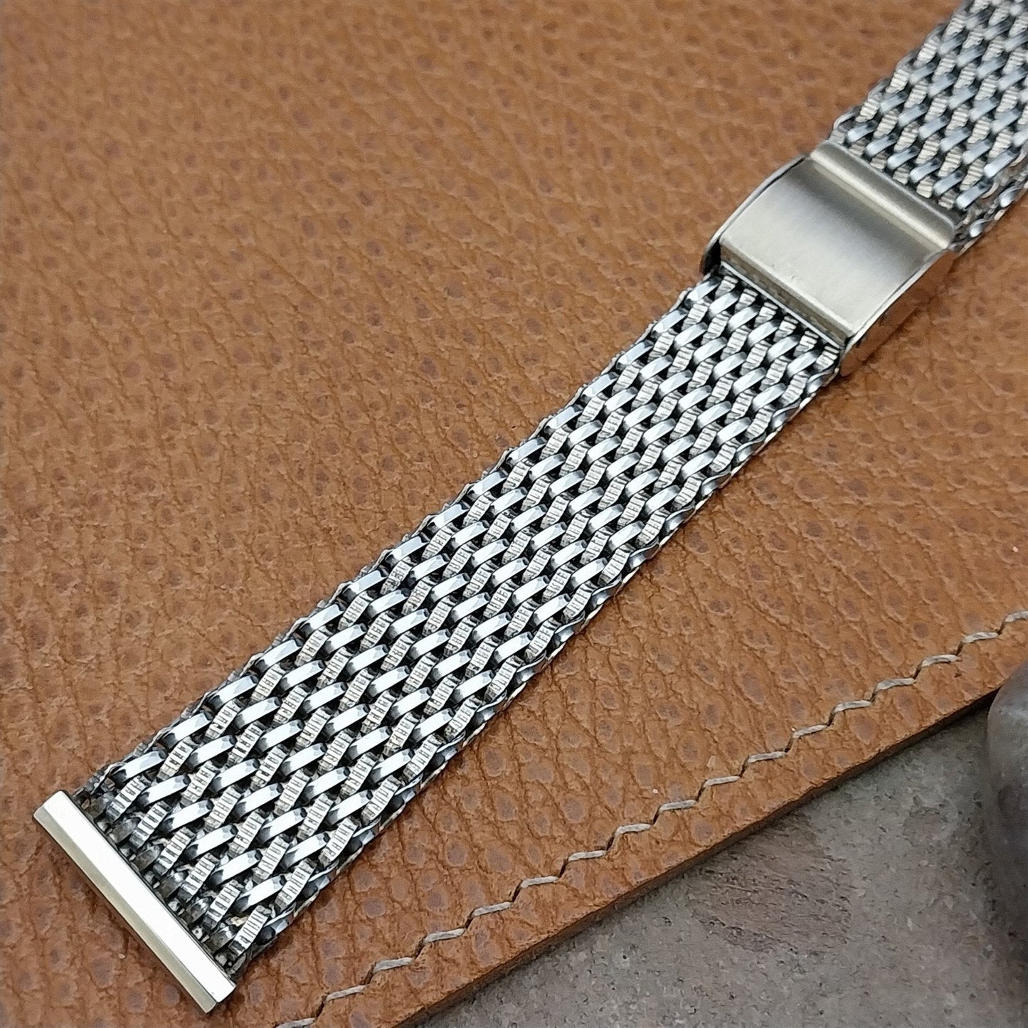 Stainless Steel & Gold Mesh 19mm JB Champion 1960s Unused Vintage Watch Band