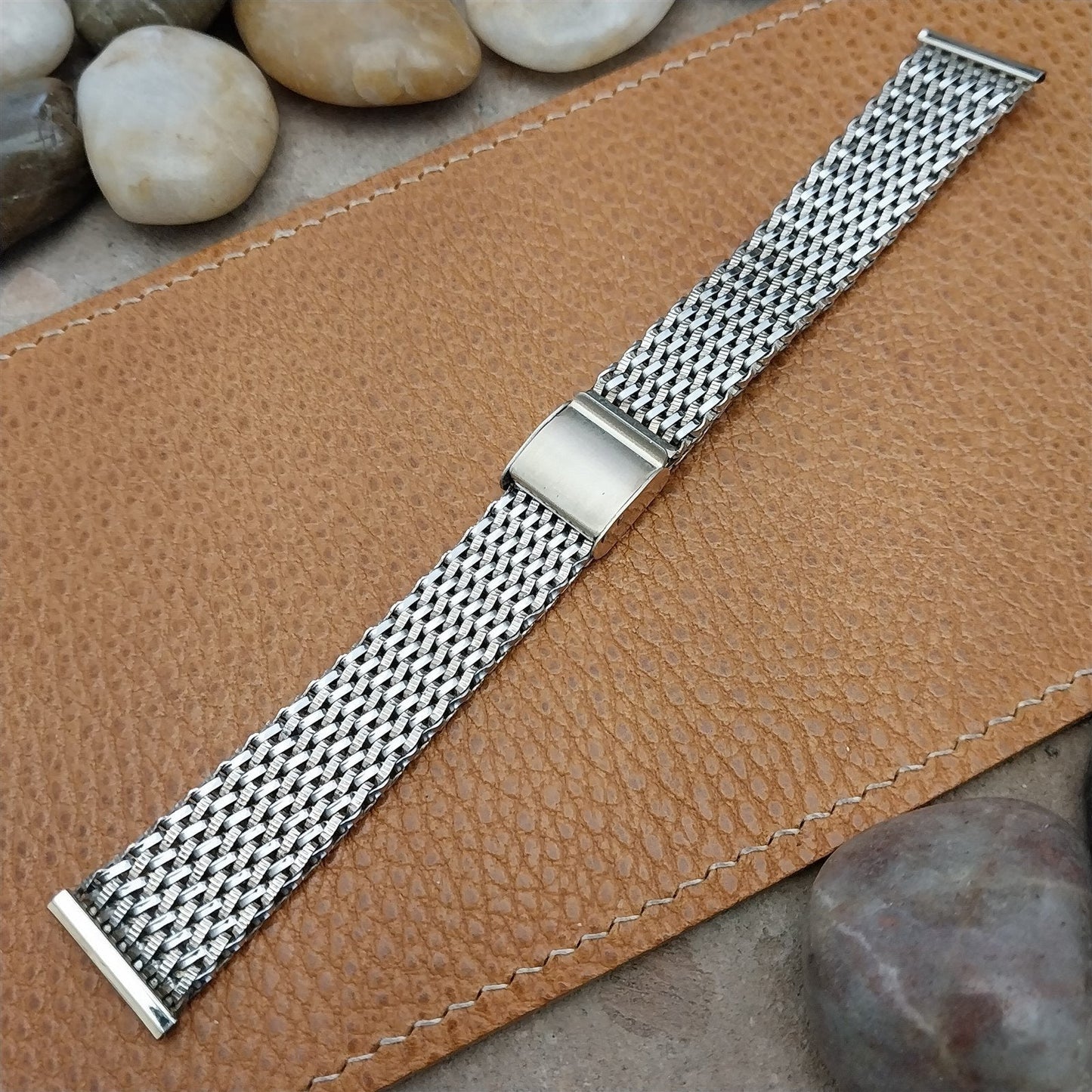 Stainless Steel & Gold Mesh 19mm JB Champion 1960s Unused Vintage Watch Band