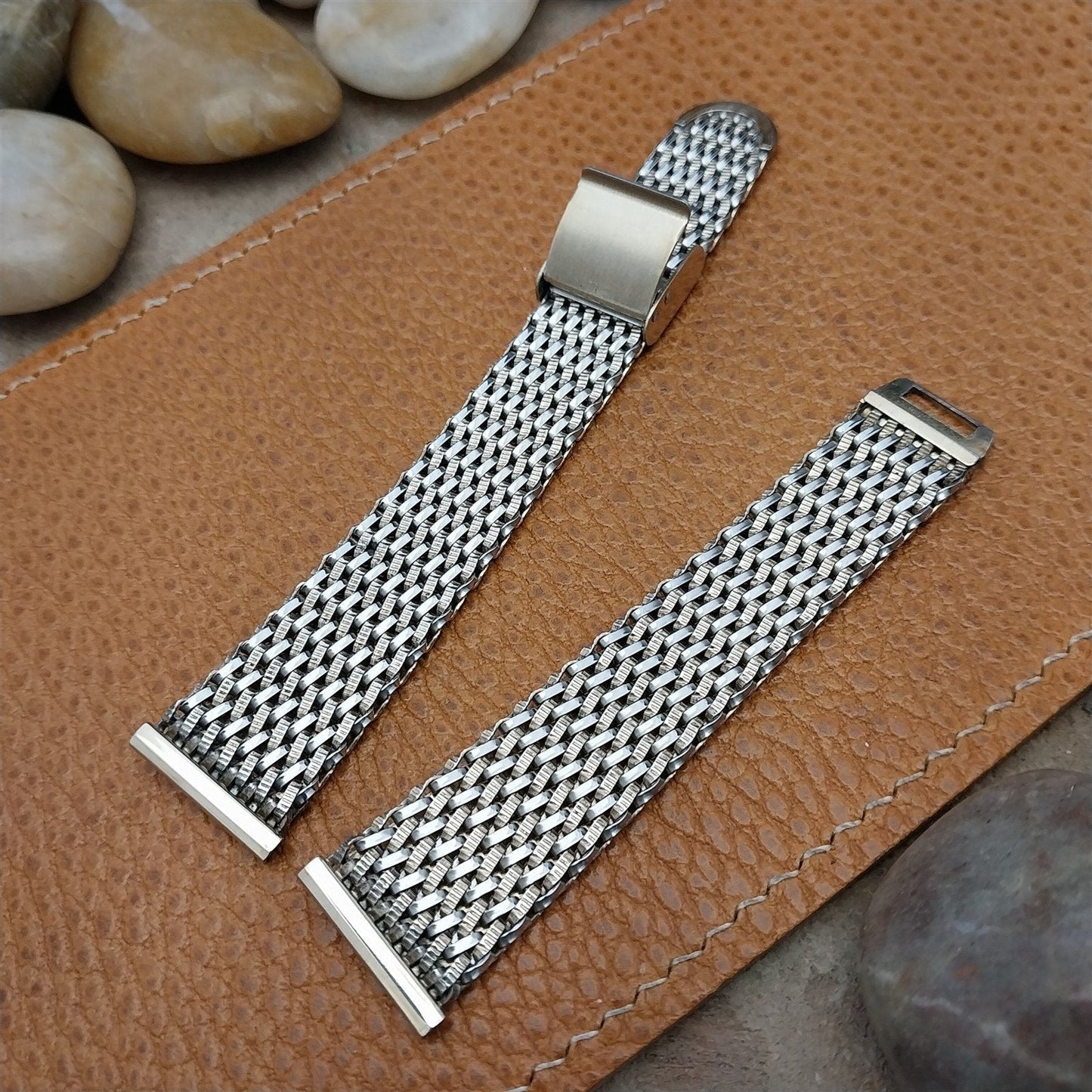 Stainless Steel & Gold Mesh 19mm JB Champion 1960s Unused Vintage Watch Band