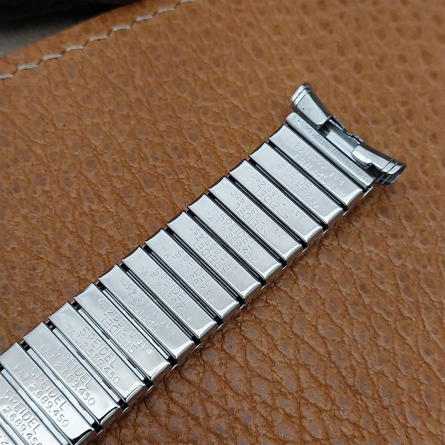 18mm 19mm Extra Long Stainless Steel Speidel 1969 Twistoflex Vintage Watch Band