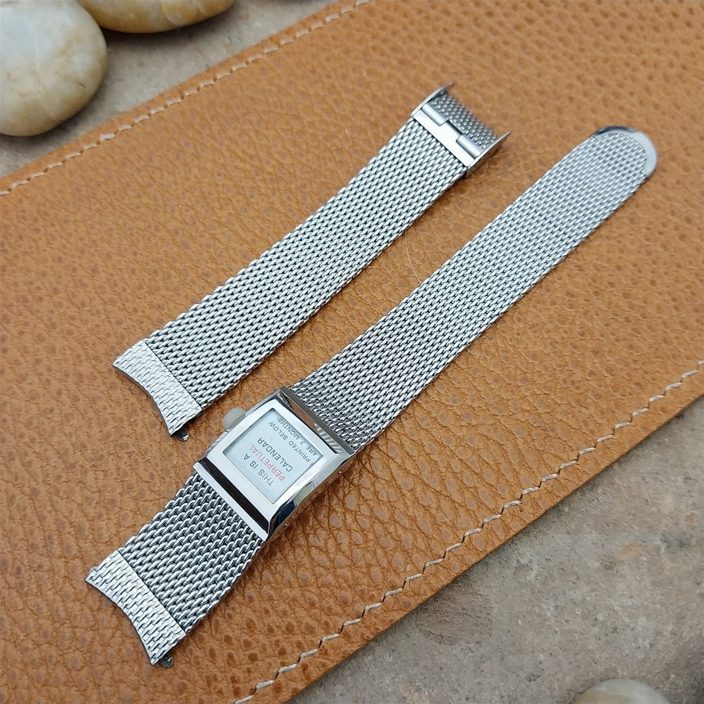 Long Stainless Steel Mesh JB Champion Perpetual Calendar 60s Vintage Watch Band