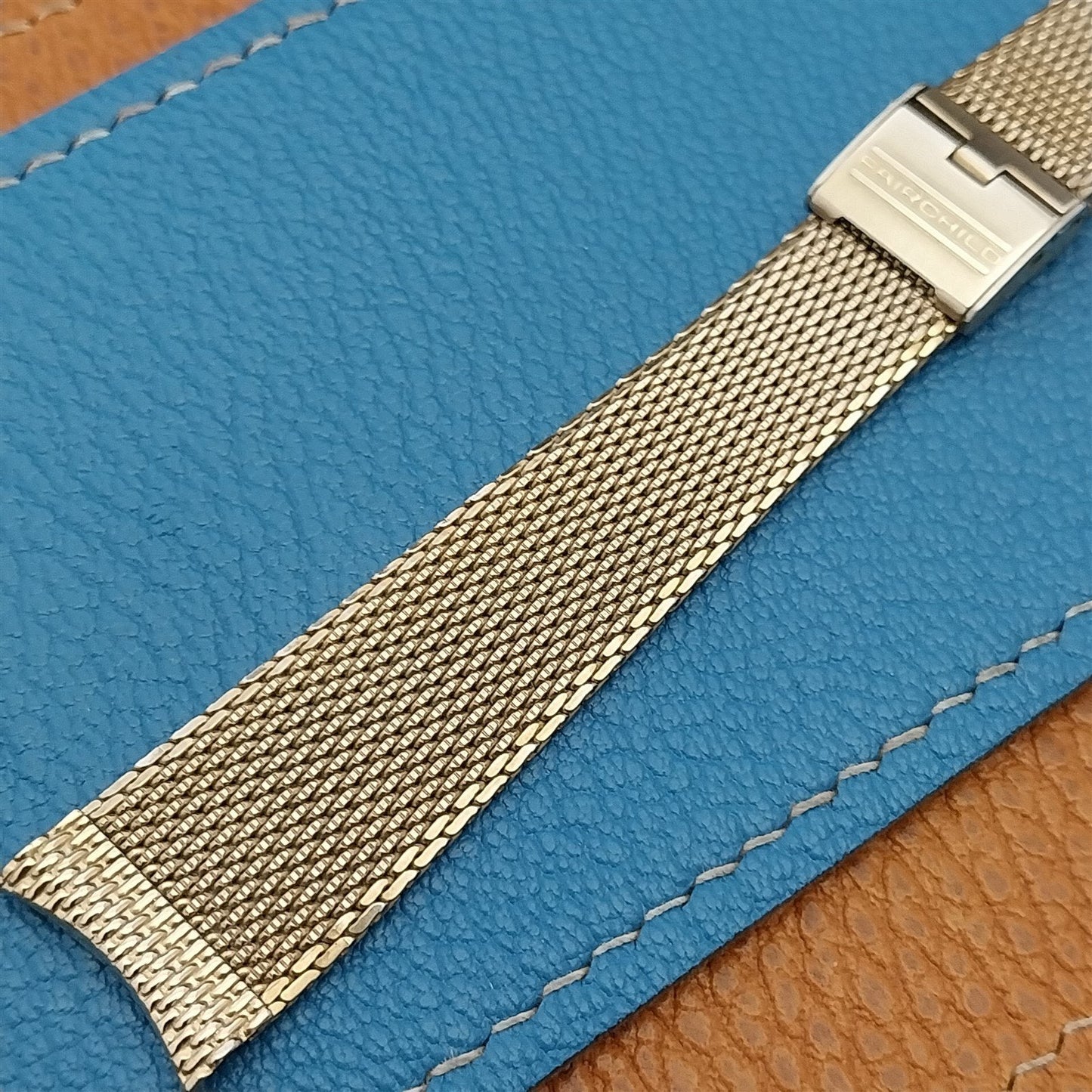 Fairchild LED Duchess USA 10k Yellow GOld RGP Mesh nos Vintage Watch Band