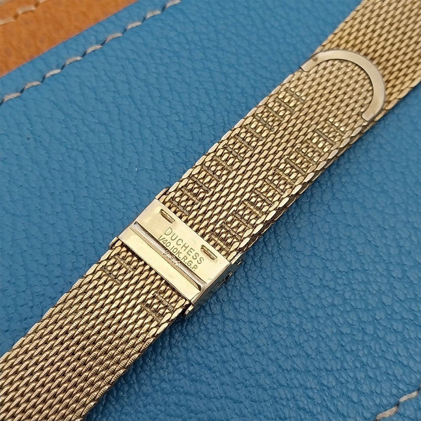 Fairchild LED Duchess USA 10k Yellow GOld RGP Mesh nos Vintage Watch Band