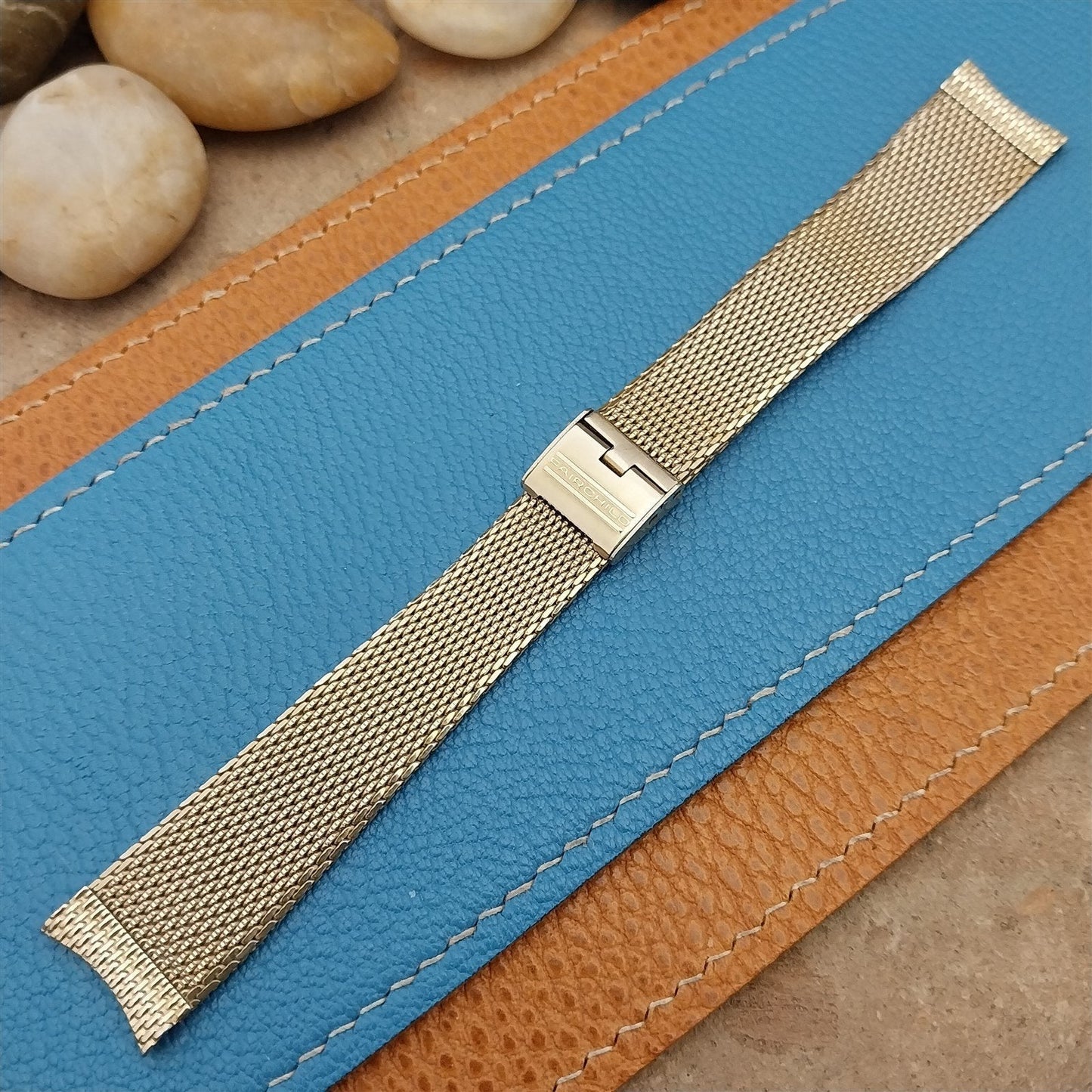 Fairchild LED Duchess USA 10k Yellow GOld RGP Mesh nos Vintage Watch Band