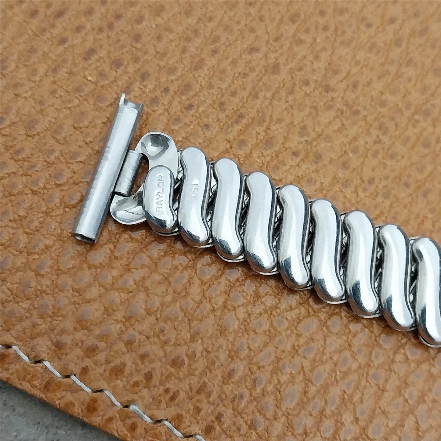 1950 Baylor Stainless Steel Overhand Short 19mm 18mm 16mm Vintage Watch Band