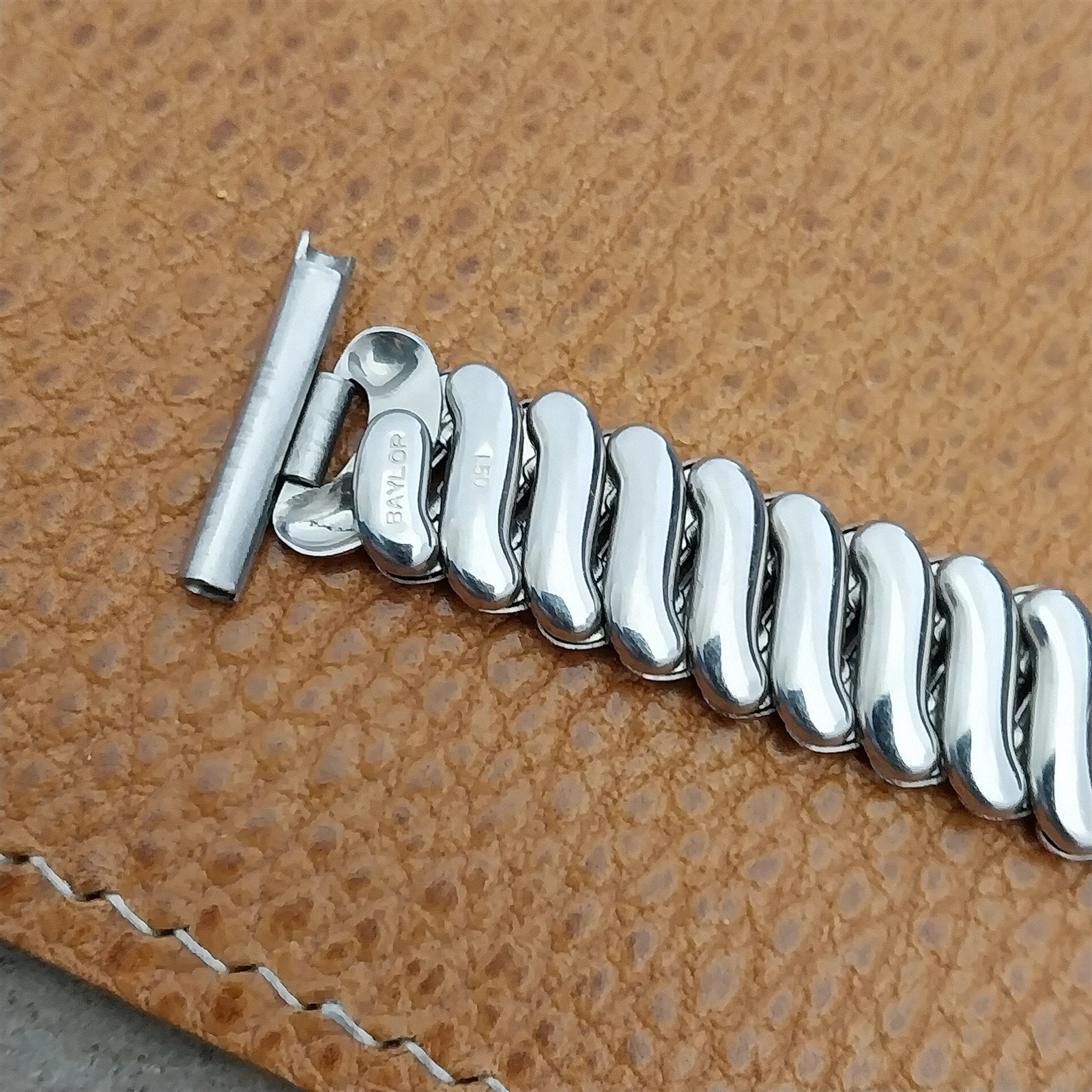 1950 Baylor Stainless Steel Overhand Short 19mm 18mm 16mm Vintage Watch Band