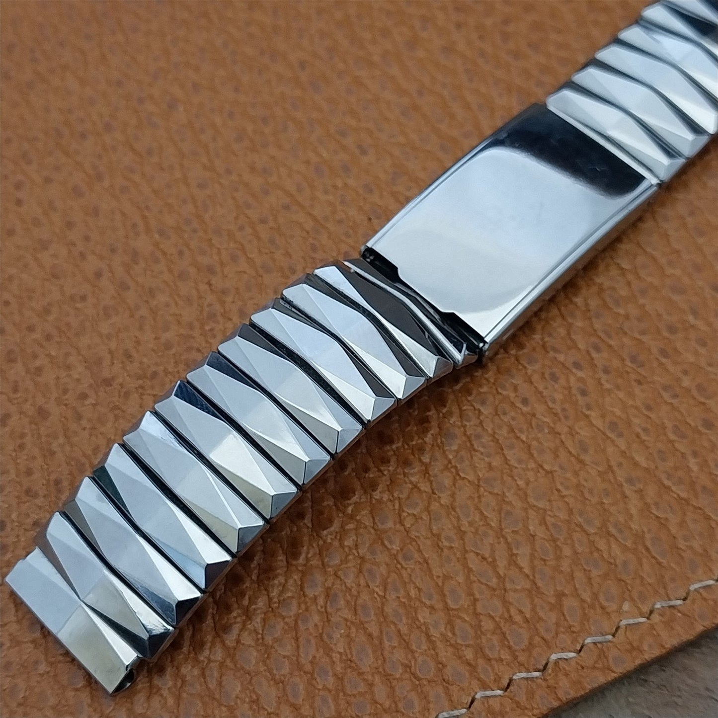 1950s Wide Stainless Steel Gemex Mint or Meds 5/8 nos Vintage Watch Band