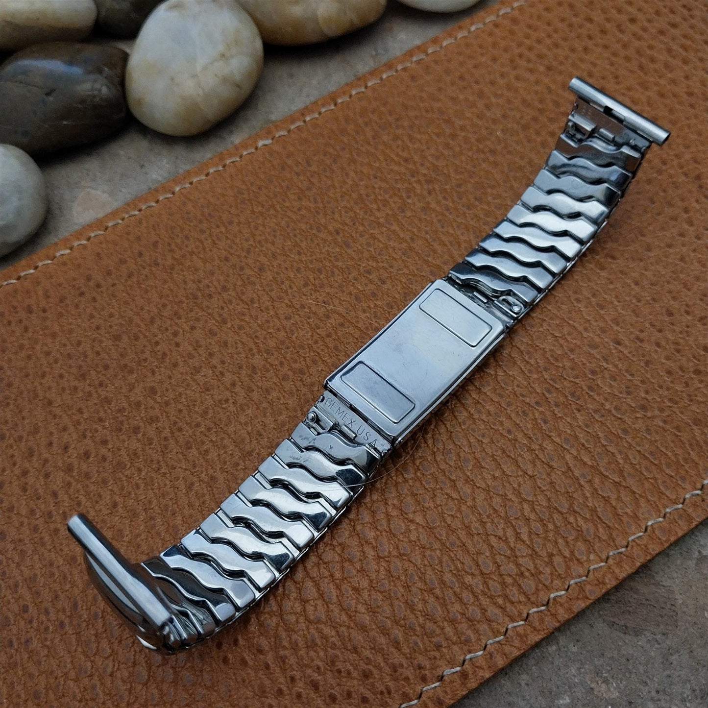 1950s Stainless Steel Gemex Mint or Meds 19mm 18mm 17mm nos Vintage Watch Band