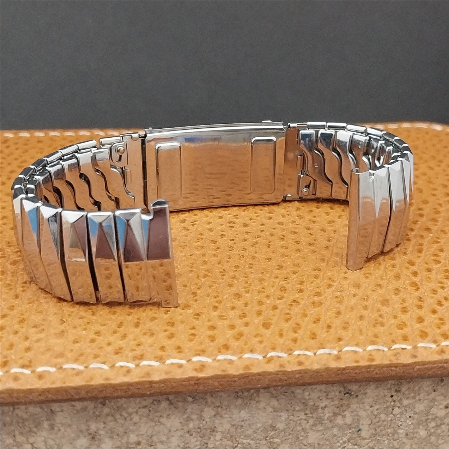 1950s Wide Stainless Steel Gemex 19mm 18mm 17mm Photo Album Vintage Watch Band