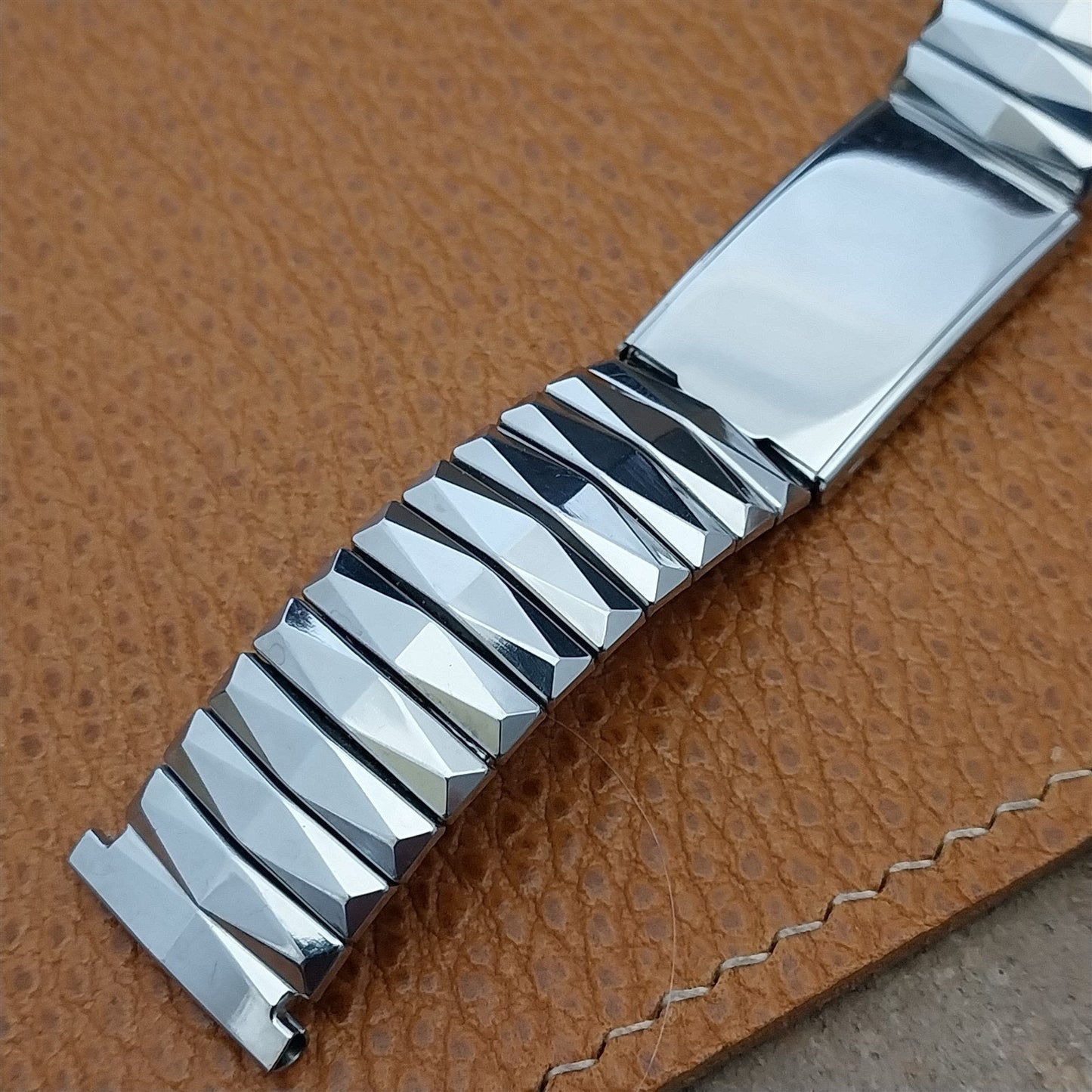 1950s Wide Stainless Steel Gemex 19mm 18mm 17mm Photo Album Vintage Watch Band