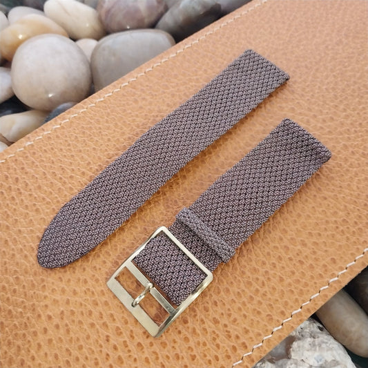 Vintage 20mm Braided Perlon 2piece Brown Melange 1960s Classic Unused Watch Band