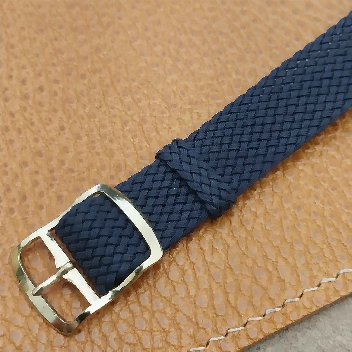 16mm Blue Braided Perlon Vintage Classic Single Pass 1960s nos German Watch Band