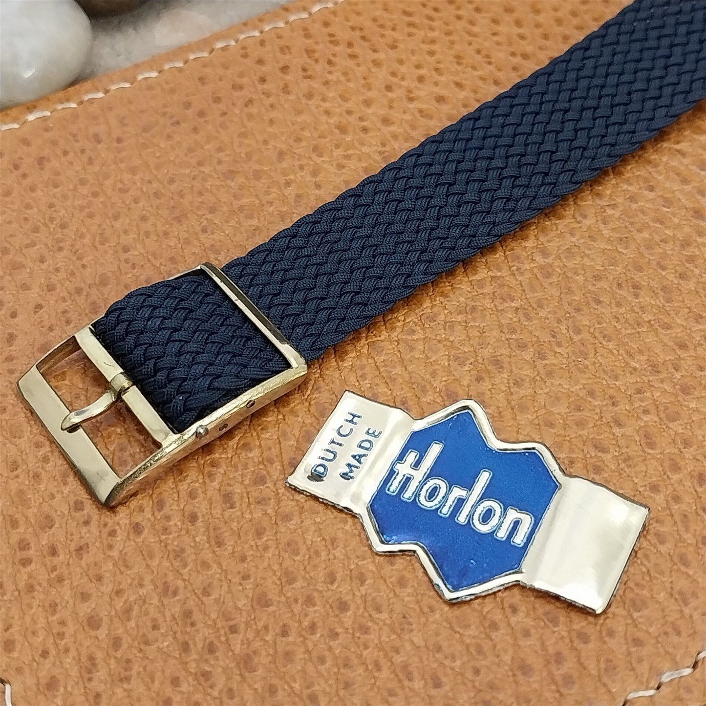 Vintage Perlon Mesh 18mm Dark Blue Classic Single Pass Unused 1960s Watch Band