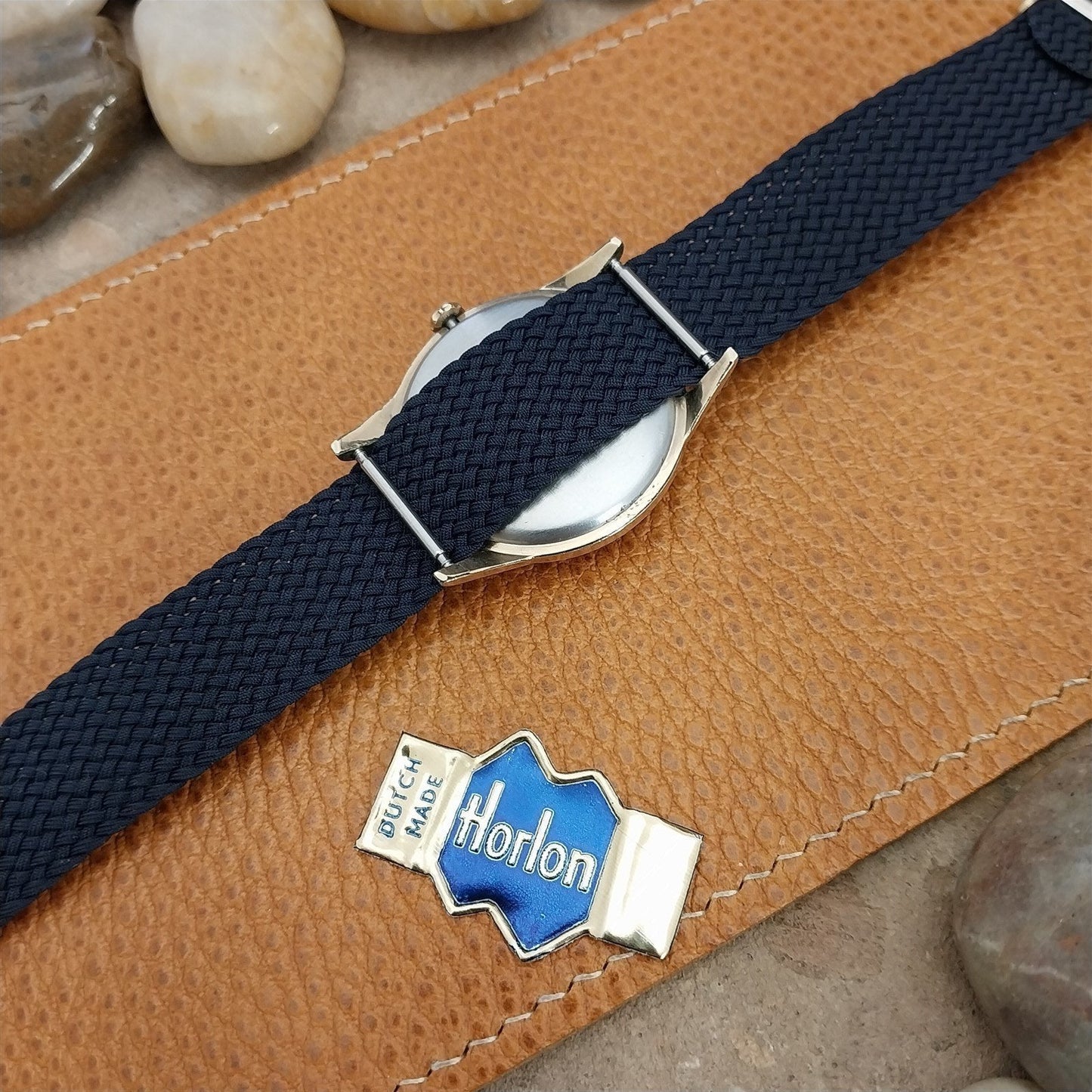 Vintage Perlon Mesh 18mm Dark Blue Classic Single Pass Unused 1960s Watch Band