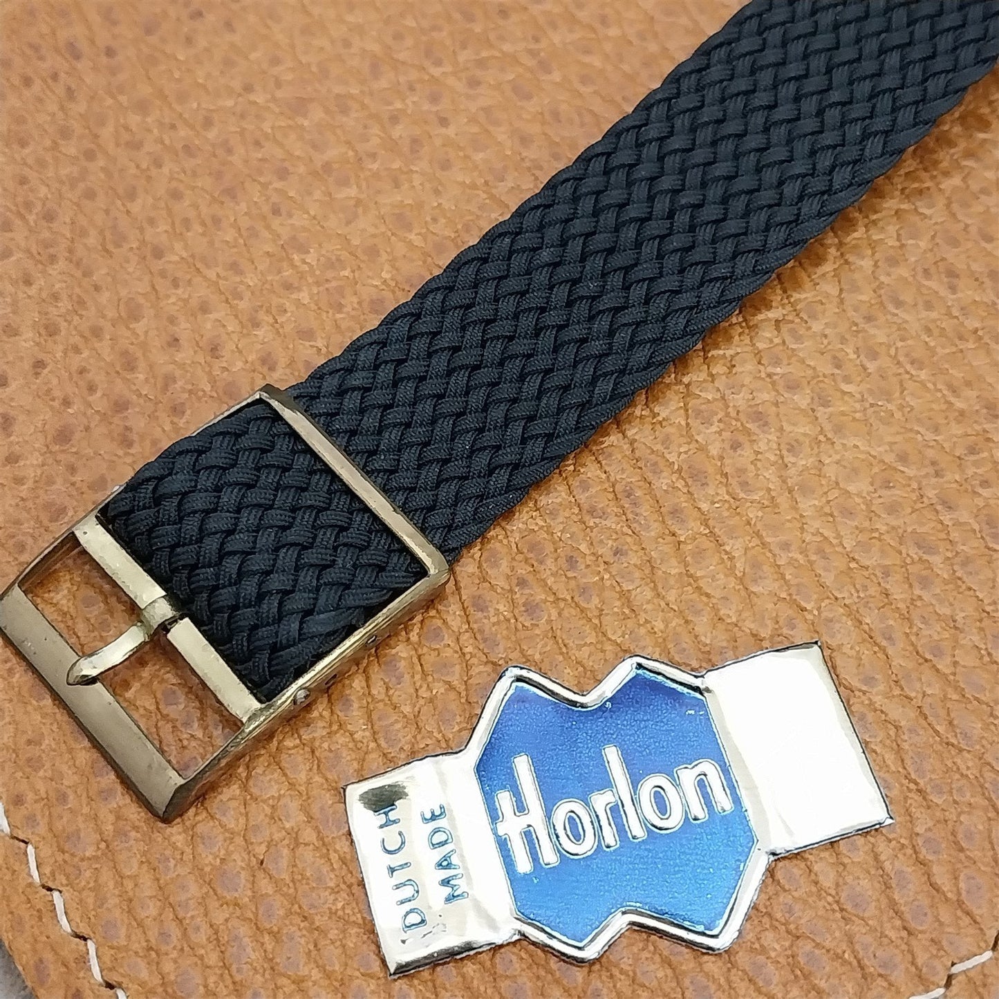 Genuine Perlon 18mm Black Classic Single Pass Unused 1960s Vintage Watch Band