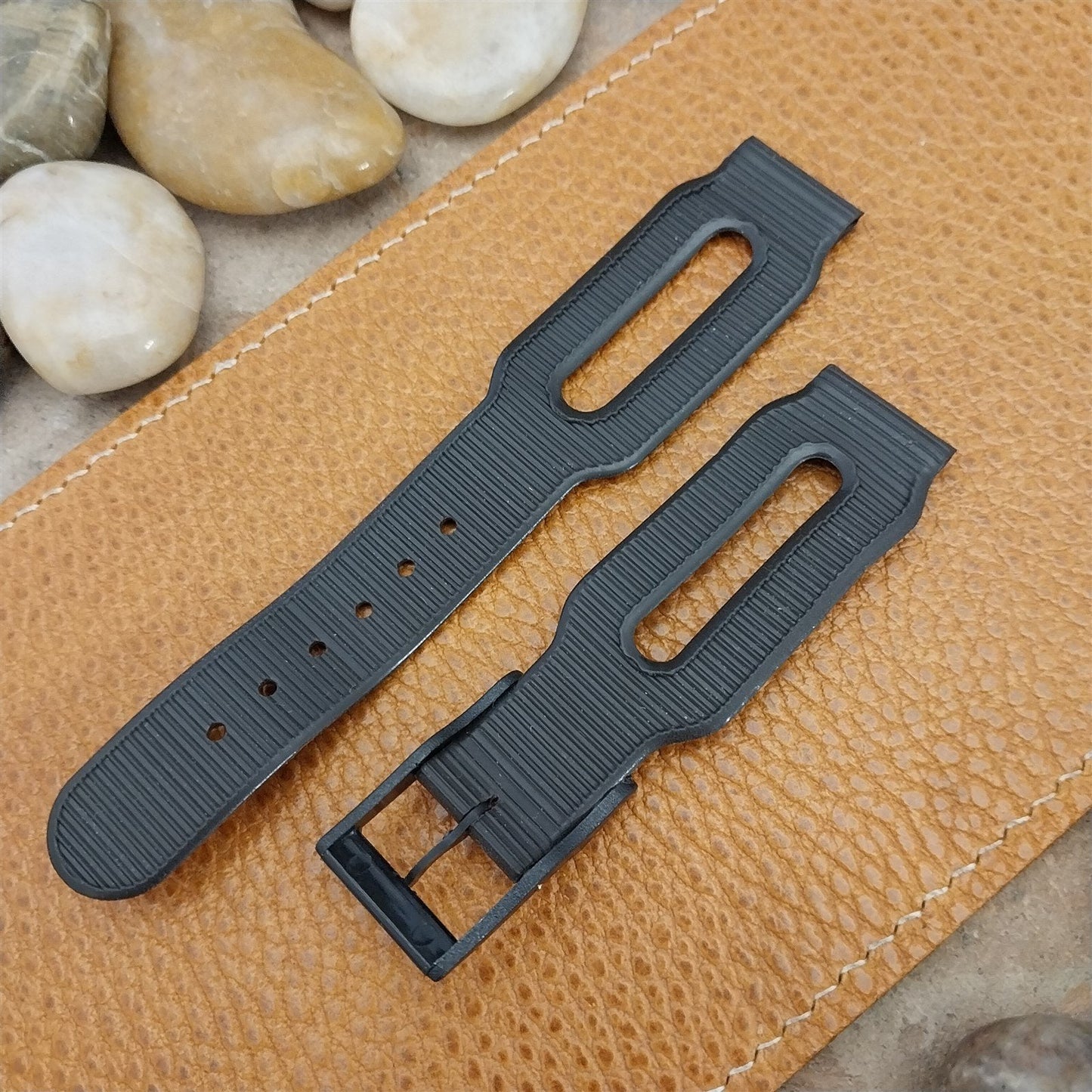 18mm Brown 1960s-1970s Space Age Mod Diver Swiss nos Vintage Watch Band