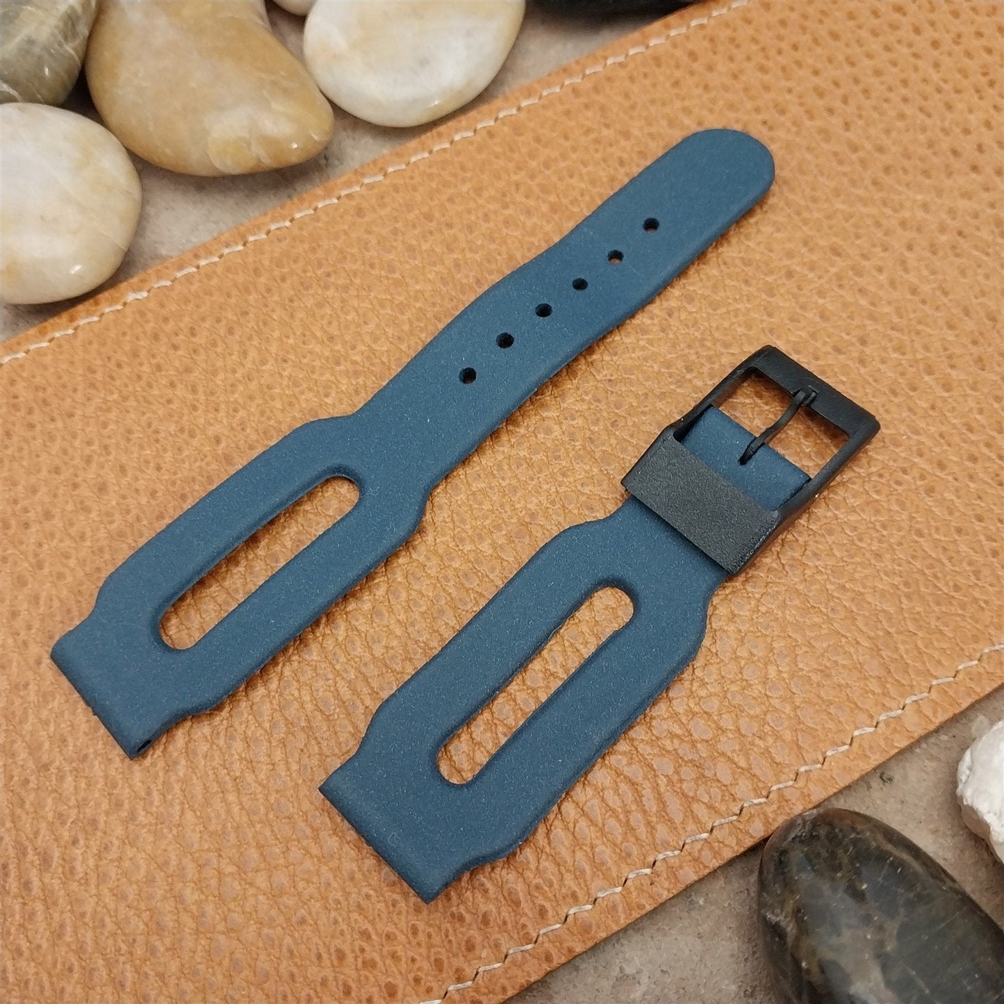 18mm Blue 1960s-1970s Space Age Mod Diver Swiss nos Vintage Watch Band