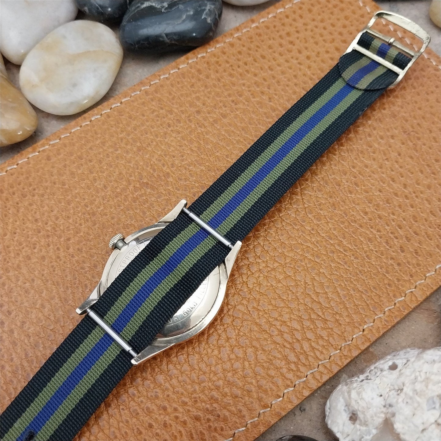 18mm Vintage Striped Perlon 1960s Classic Single Pass Unused Watch Band