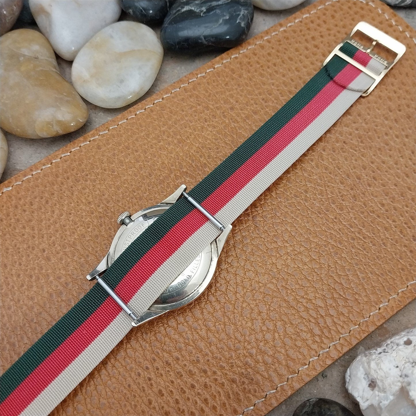 18mm Vintage Striped Perlon 1960s Classic Single Pass Unused Watch Band