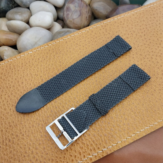 18mm Perlon Mesh 2-piece Gray 1960s nos Unused Vintage Watch Band