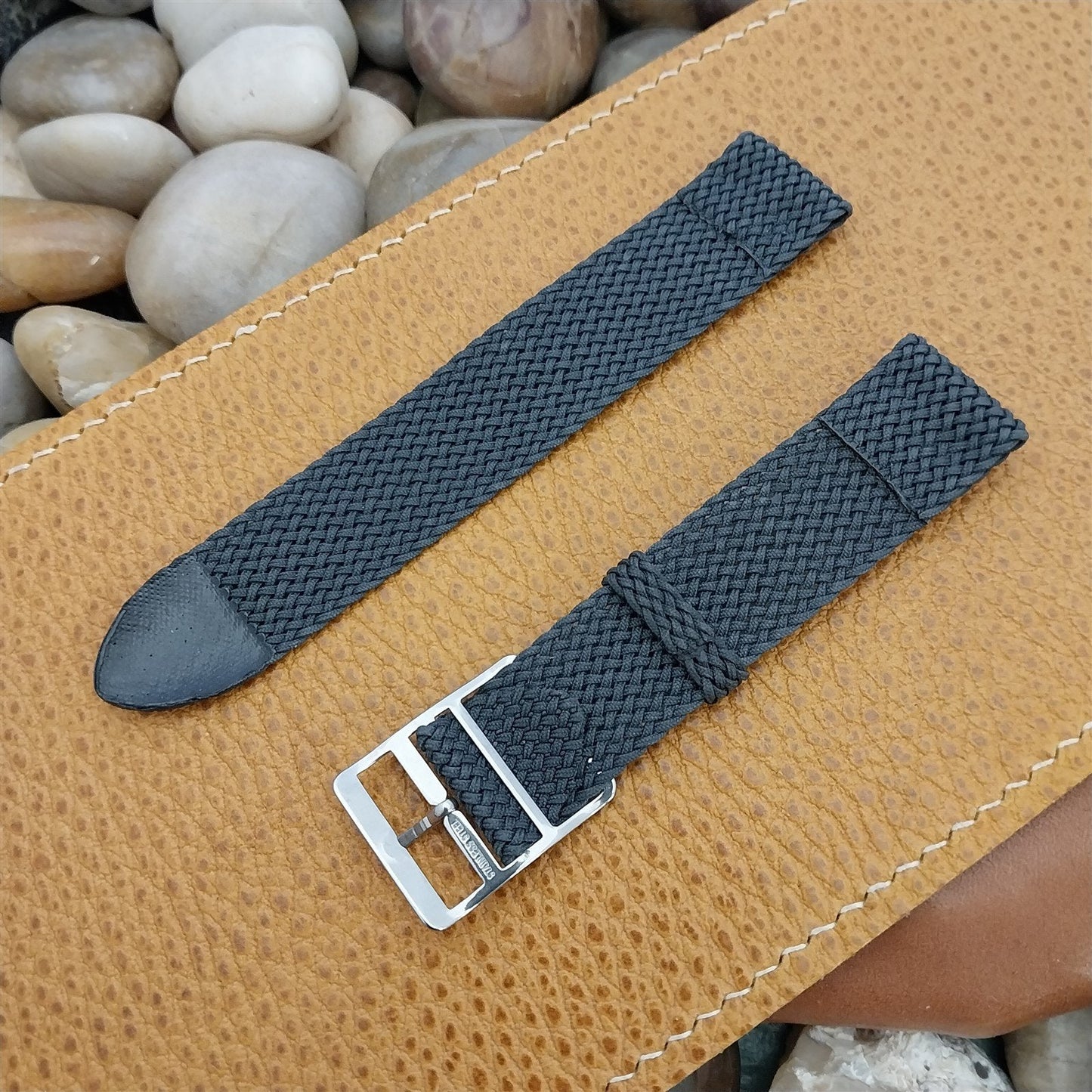 Perlon Mesh 2-piece Gray 19mm Classic 1960s nos Unused Vintage Watch Band