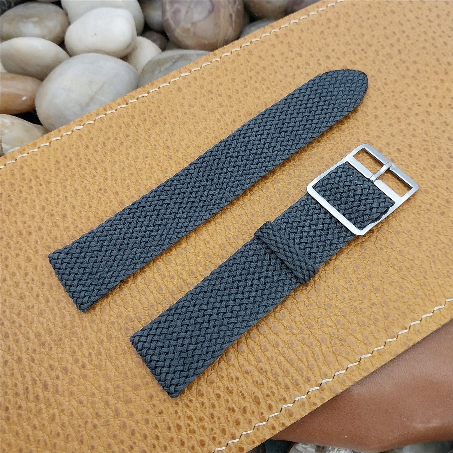 Perlon Mesh 2-piece Gray 19mm Classic 1960s nos Unused Vintage Watch Band
