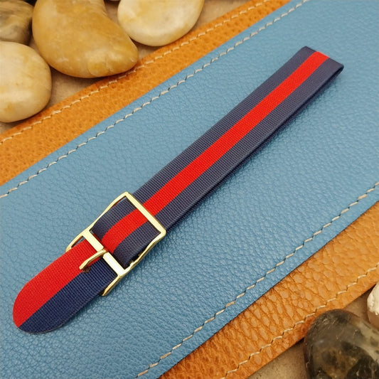 16mm Perlon 1960s Vintage Reversible Single Pass Red & Blue Unused Watch Band