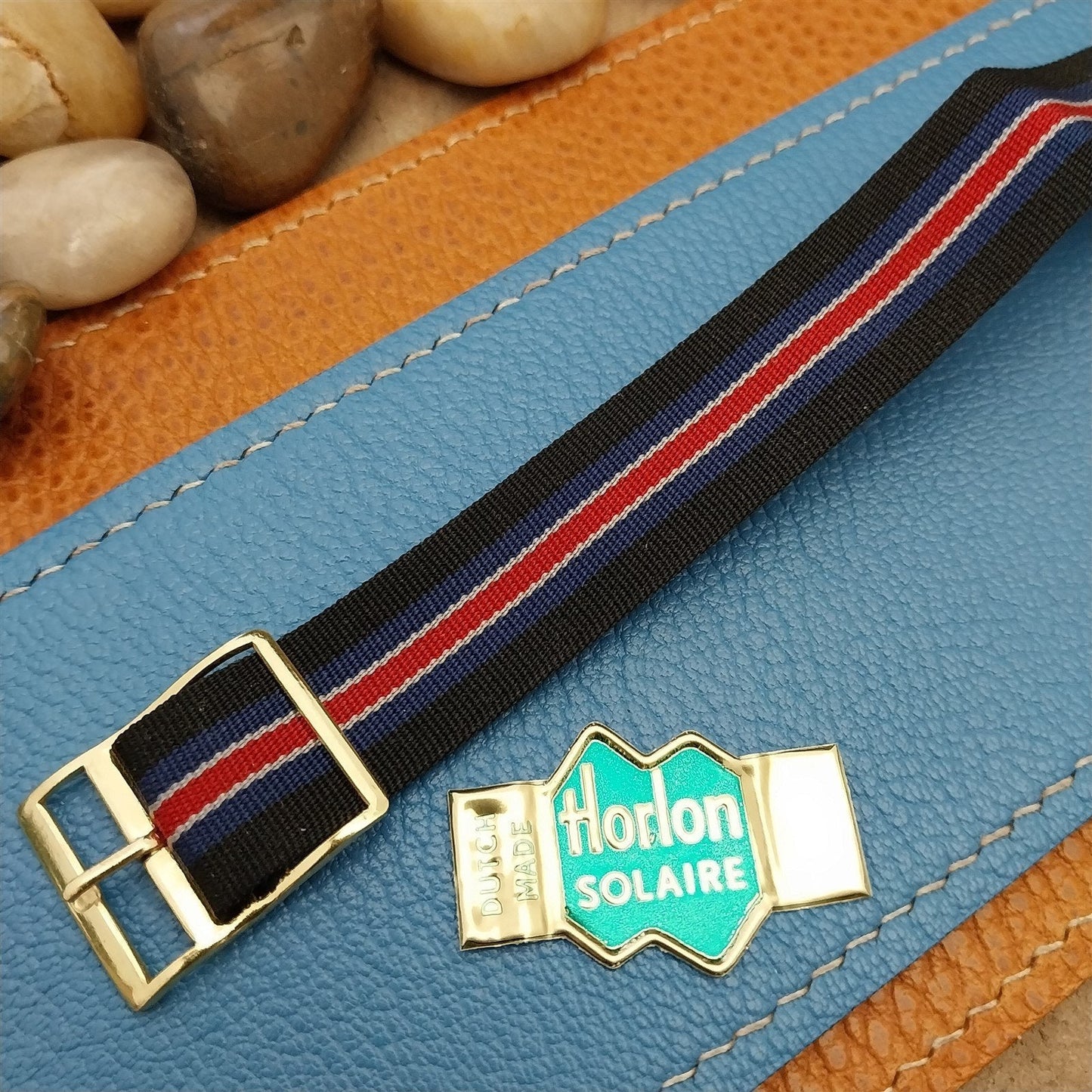 Vintage 18mm Horlon Reversible Perlon Stripe Classic Single Pass 60s Watch Band