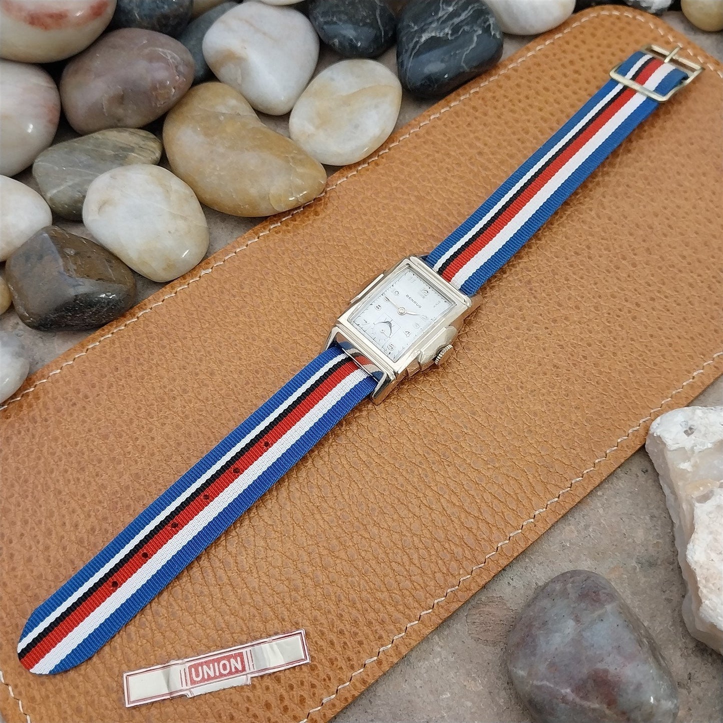 Vintage 16mm 1960s Reversible Striped Perlon Classic Single Pass NOS Watch Band