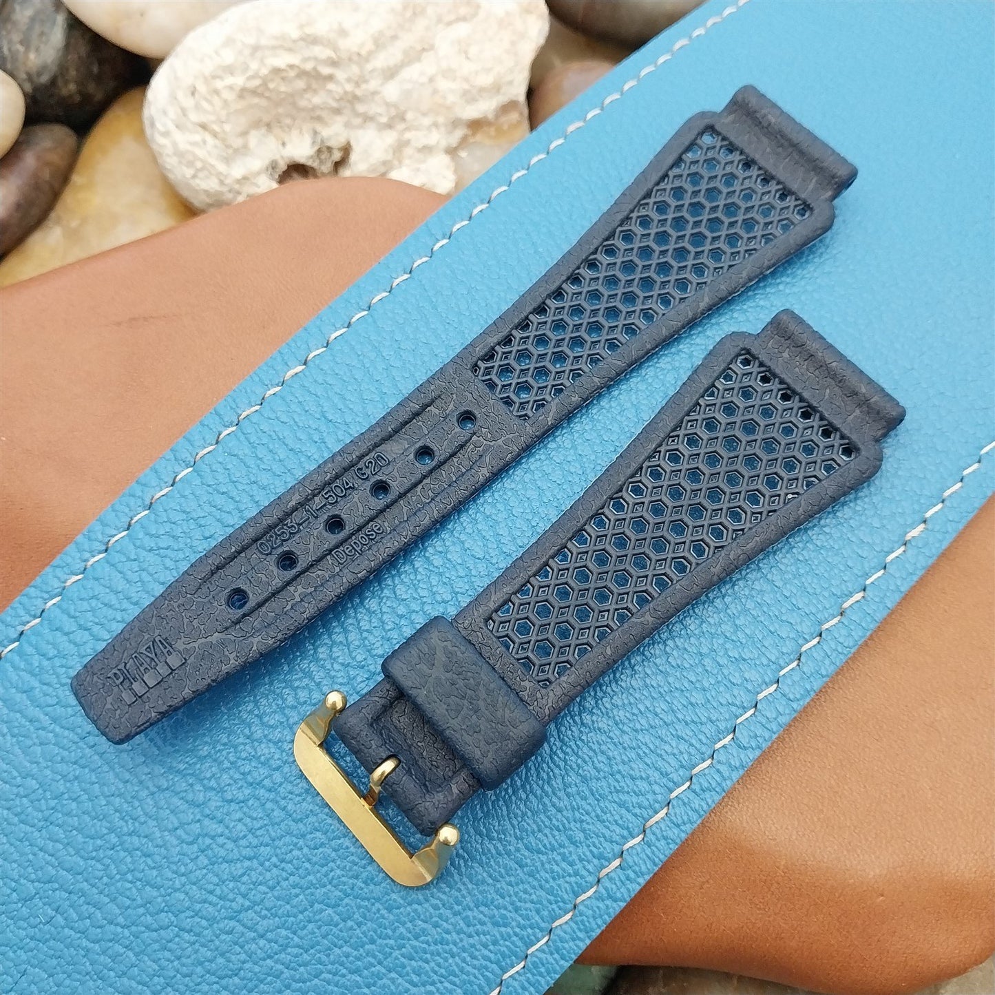 Vintage 20mm Diver Blue Playa Swiss Classic Unused nos 1960s Classic Watch Band