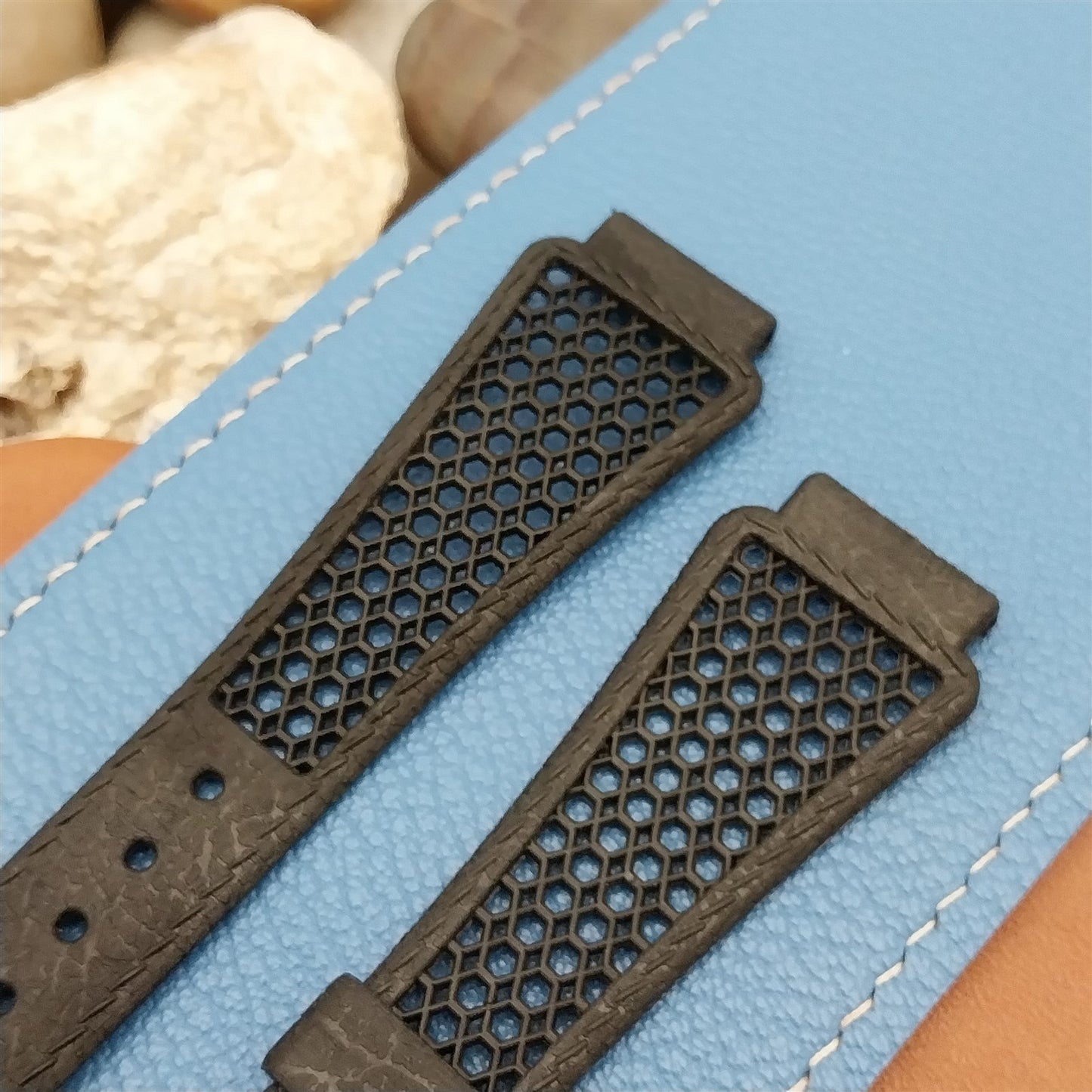 Vintage 18mm Skindiver Black Golay Playa Swiss Unused Classic 1970s Watch Strap