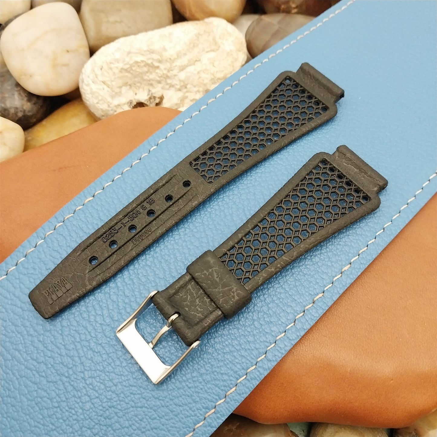Vintage 18mm Skindiver Black Golay Playa Swiss Unused Classic 1970s Watch Strap