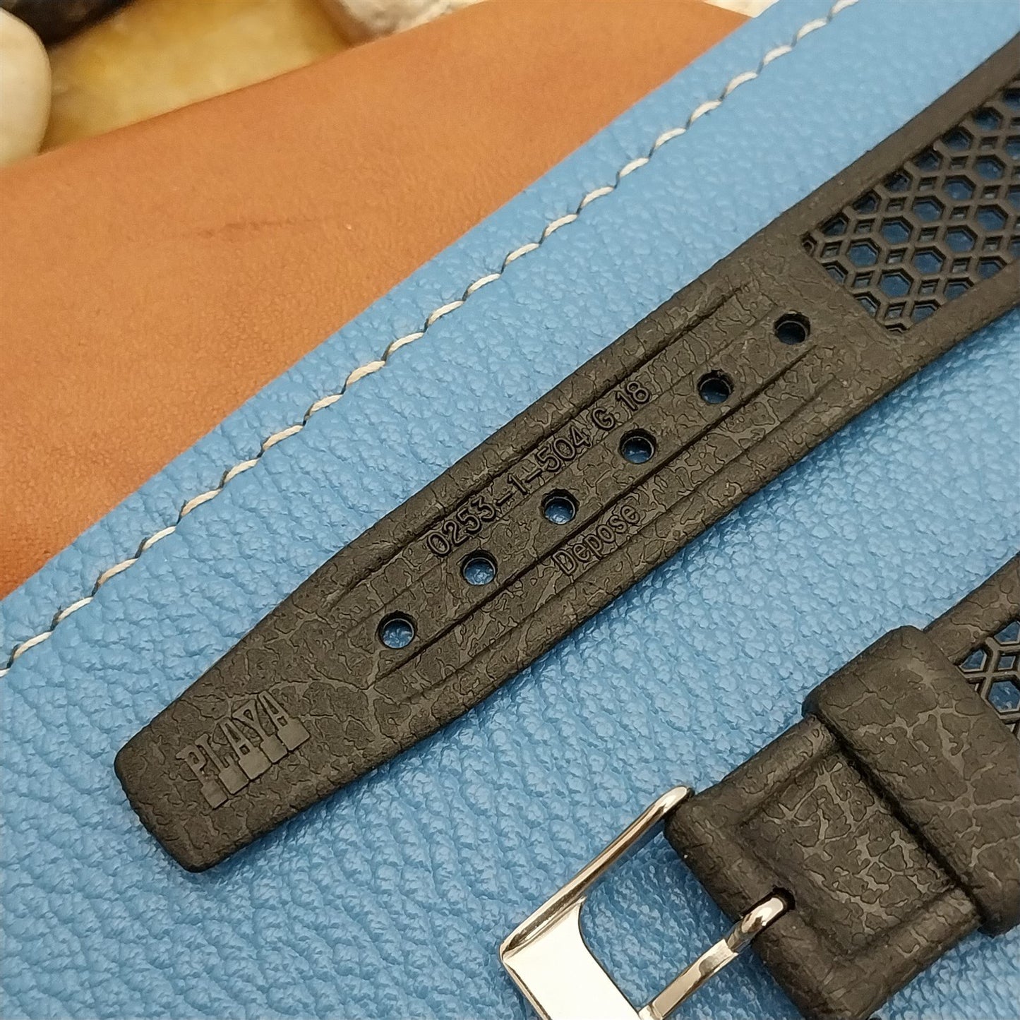 Vintage 18mm Skindiver Black Golay Playa Swiss Unused Classic 1970s Watch Strap
