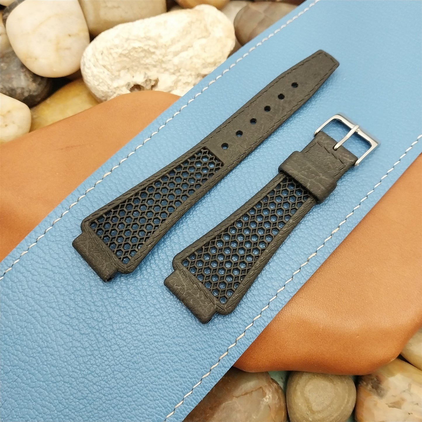 Vintage 18mm Skindiver Black Golay Playa Swiss Unused Classic 1970s Watch Strap